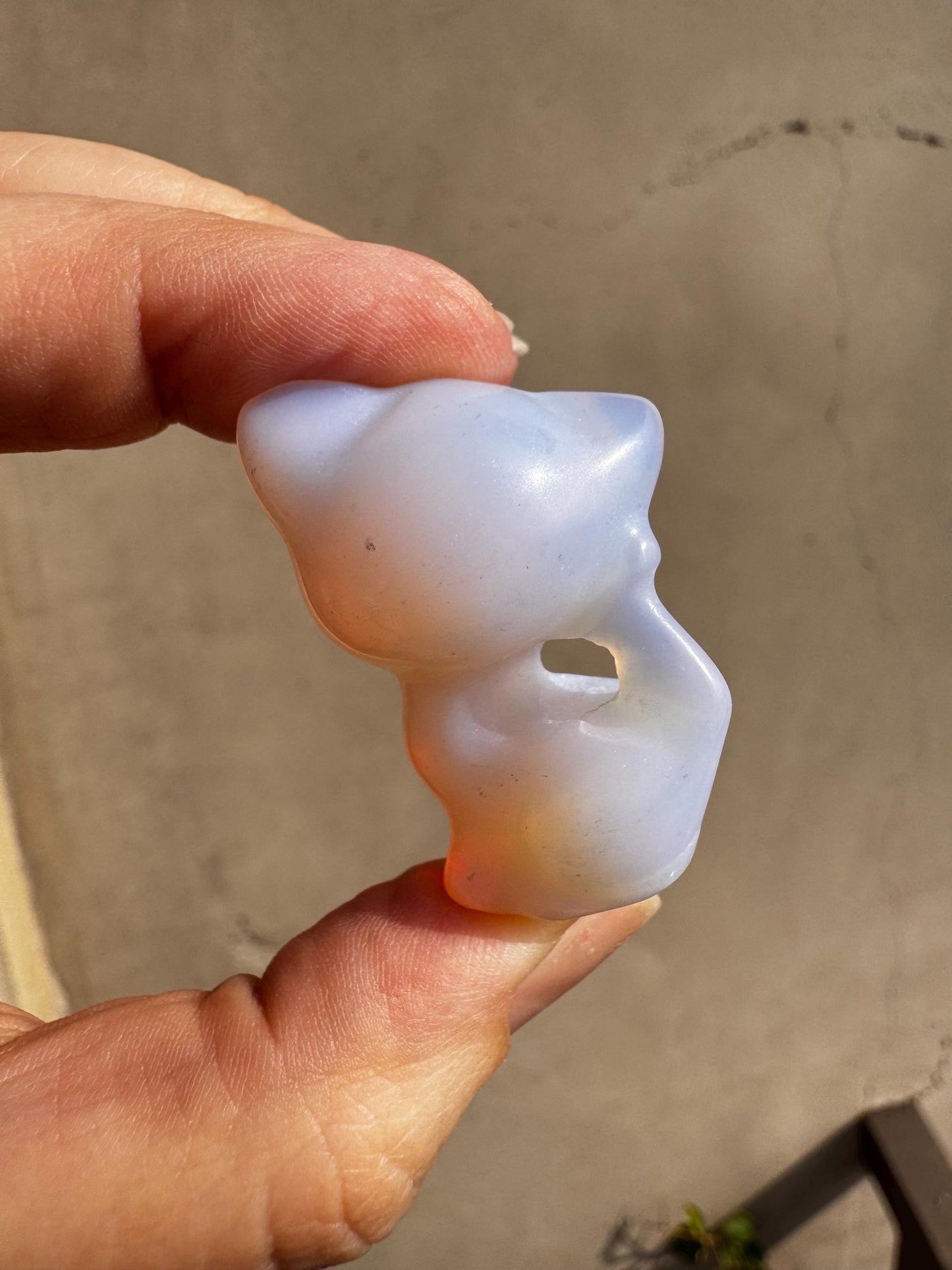 Pink Opalite Cat Carving (1.5") - Man-Made Material - Crystals for Decor