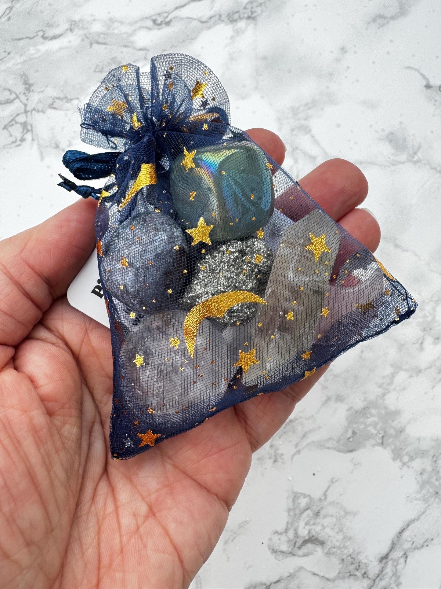 MANIFESTATION Crystal Set: Citrine, Pyrite, Moss Agate, Rose Quartz