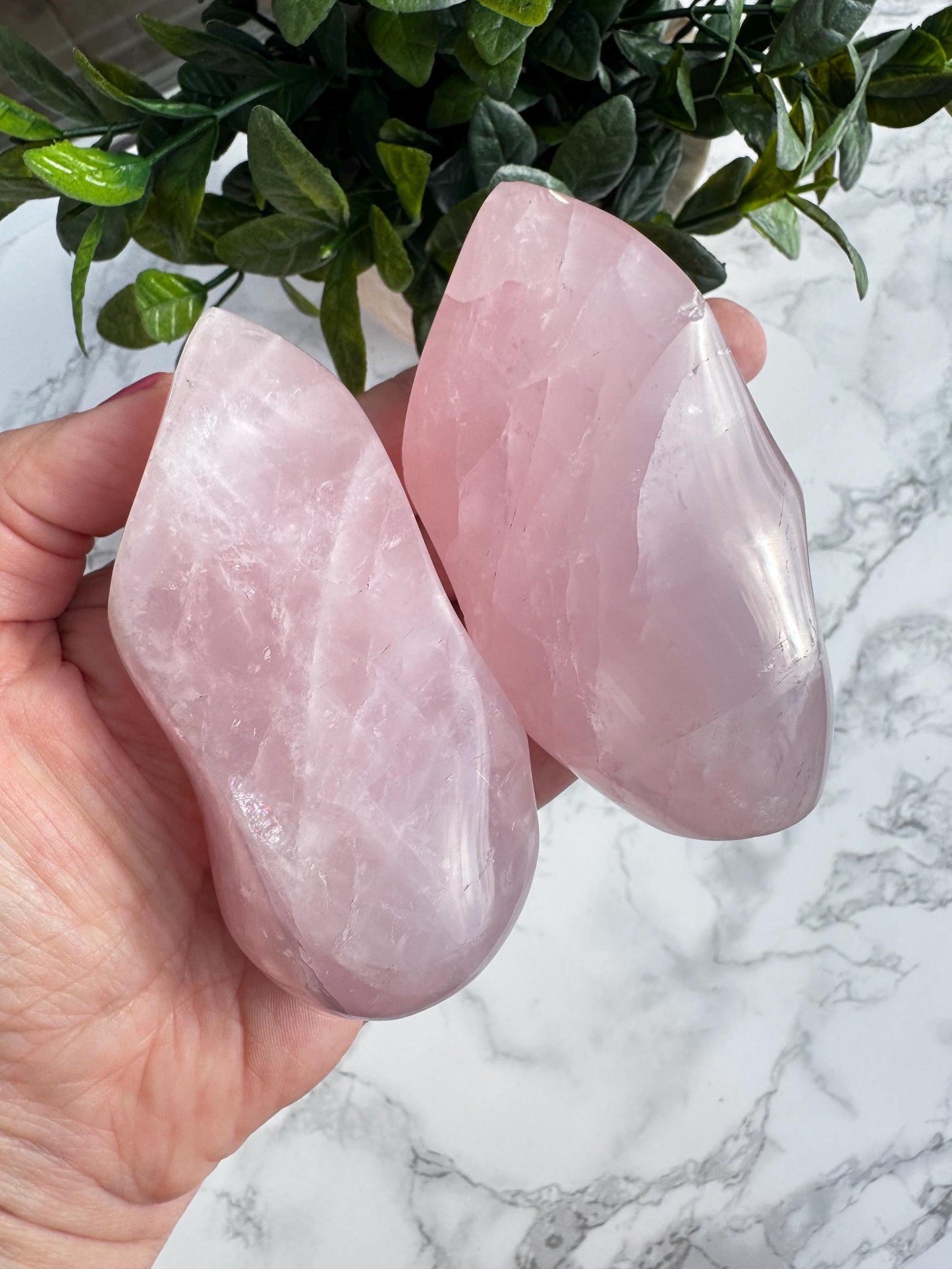 Rose Quartz Flame Carving (3.5 - 4" tall); YOU CHOOSE