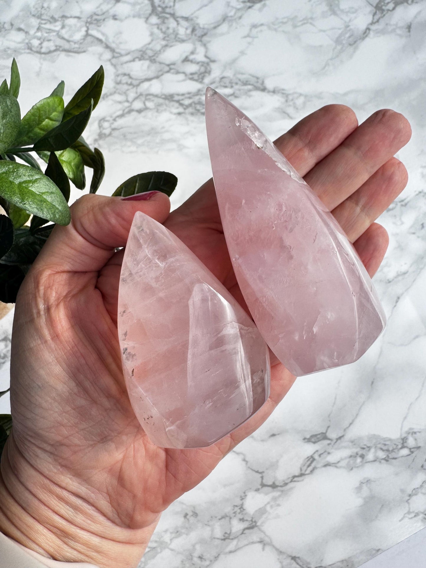 Rose Quartz Flame Carvings (2.5" - 3.5" tall) from Brazil