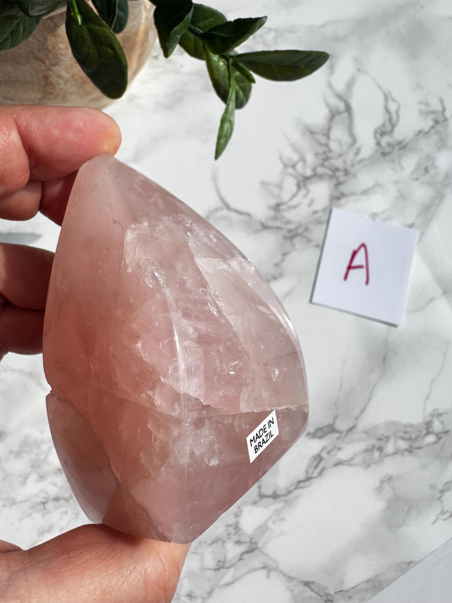 Rose Quartz Chunky Flame Carvings (3" - 3.6" tall) from Brazil; YOU CHOOSE