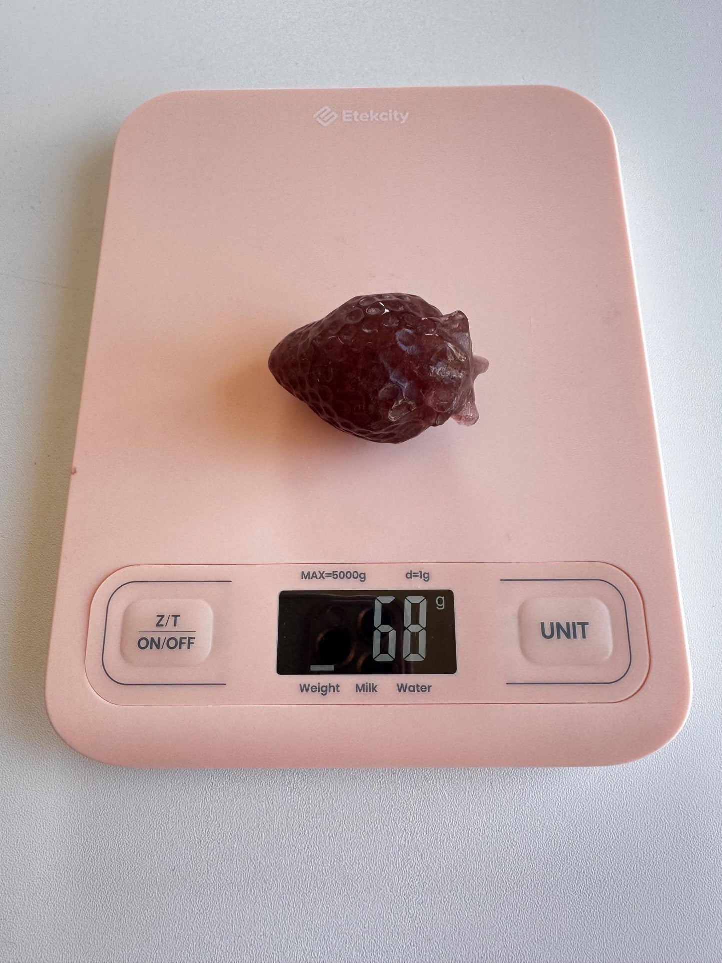 Strawberry Quartz Strawberry Carvings (2"); Beautiful Dark Pink Crystal Stone