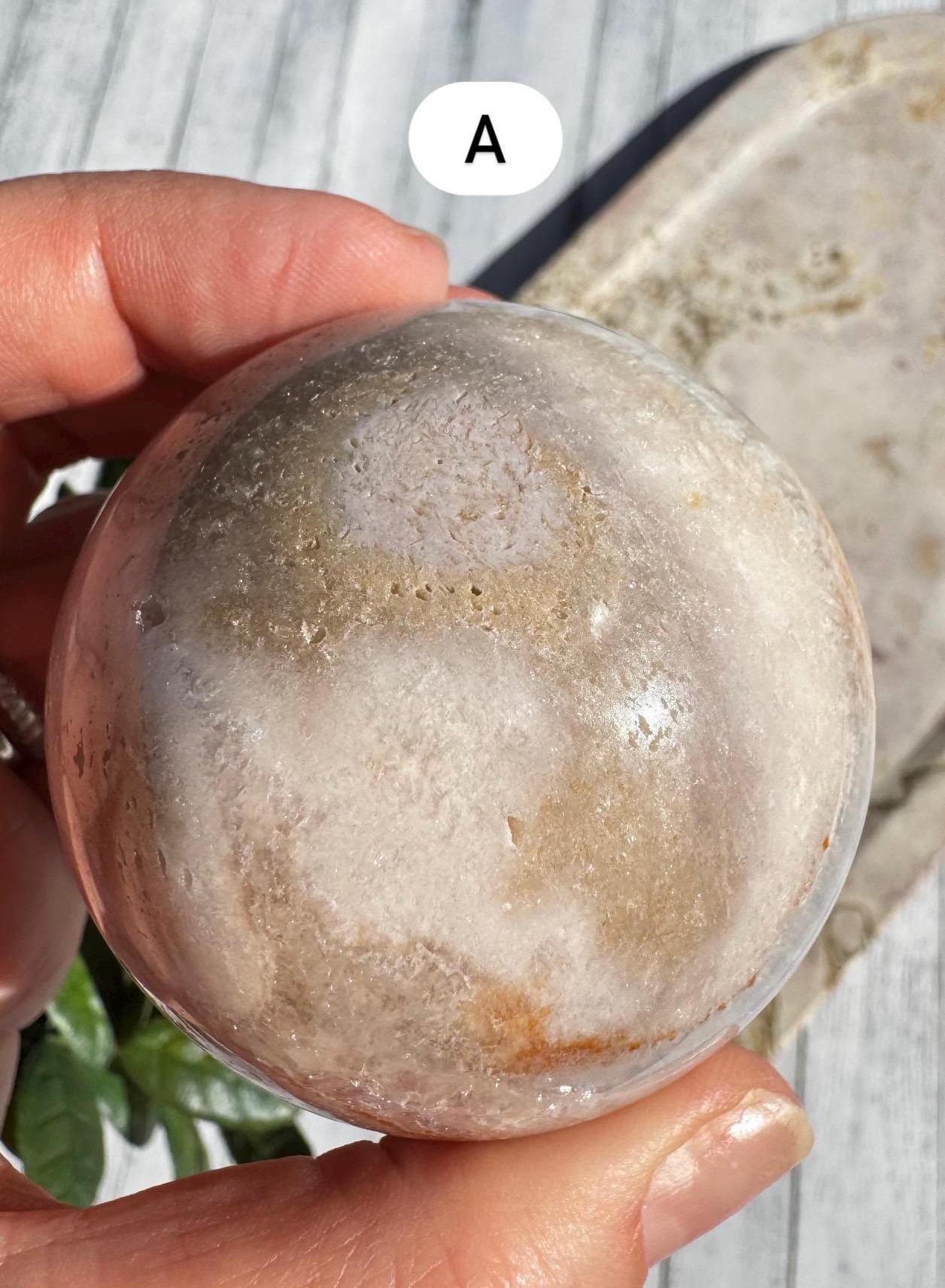 Flower Agate and Pink Amethyst Spheres;  YOU CHOOSE - Nice Quality Crystal Sphere for Home Decor
