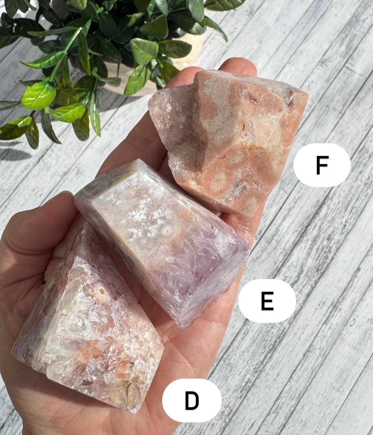 Flower Agate and Pink Amethyst Freeforms - Set 2