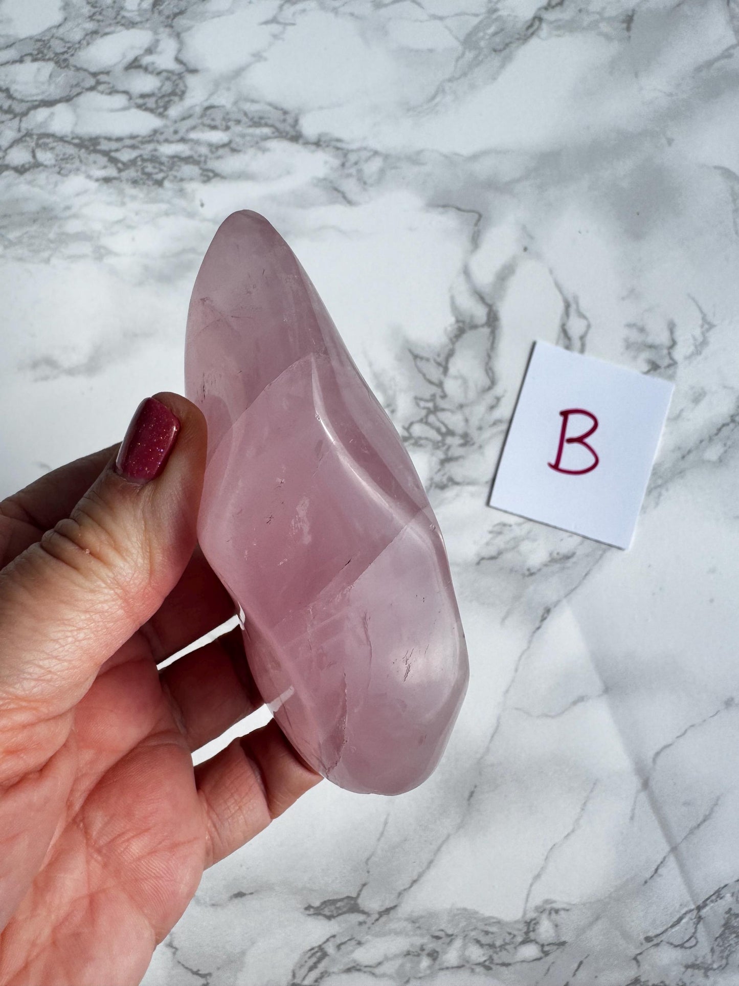 Rose Quartz Flame Carving (3.5 - 4" tall); YOU CHOOSE