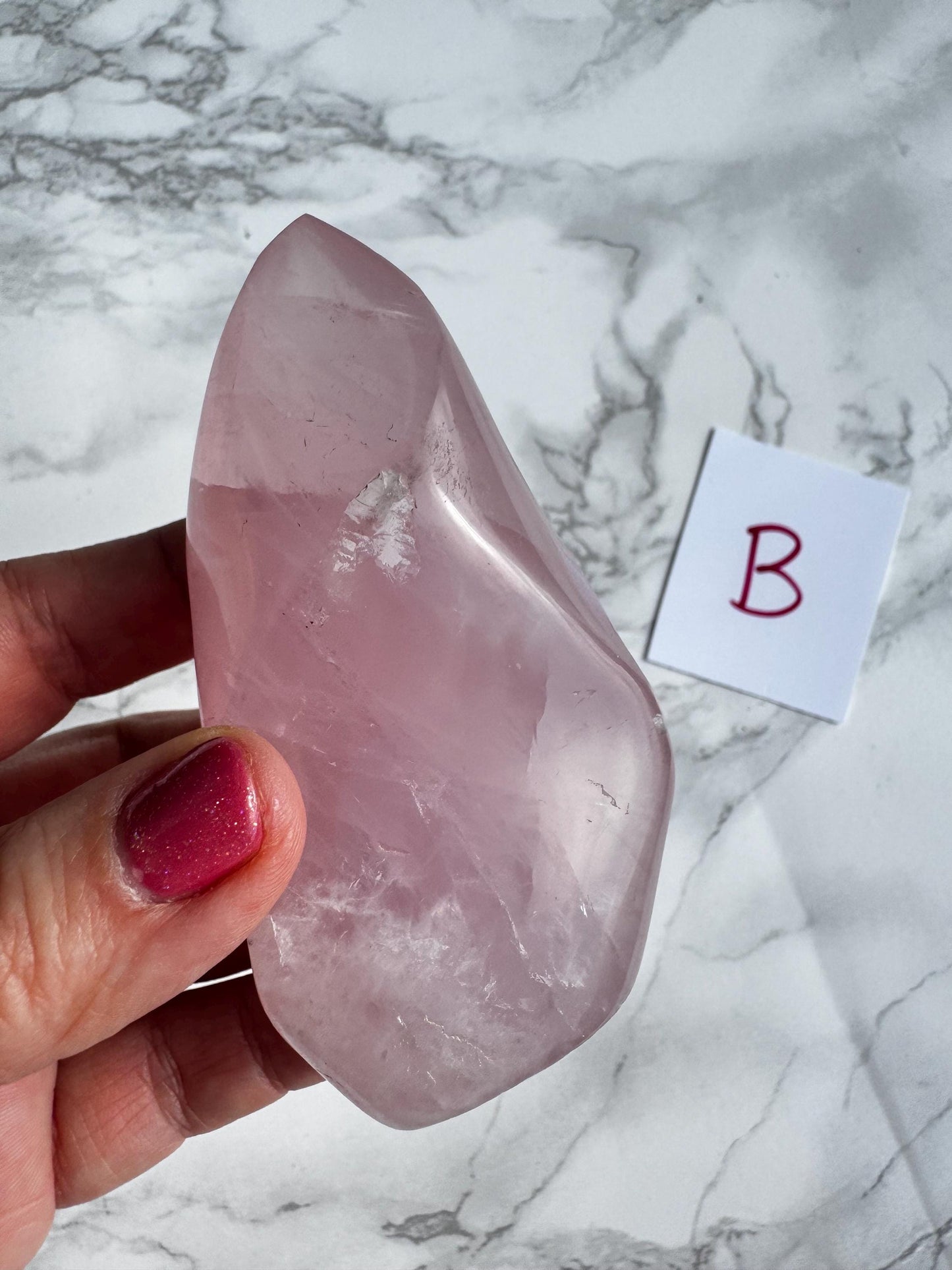 Rose Quartz Flame Carving (3.5 - 4" tall); YOU CHOOSE