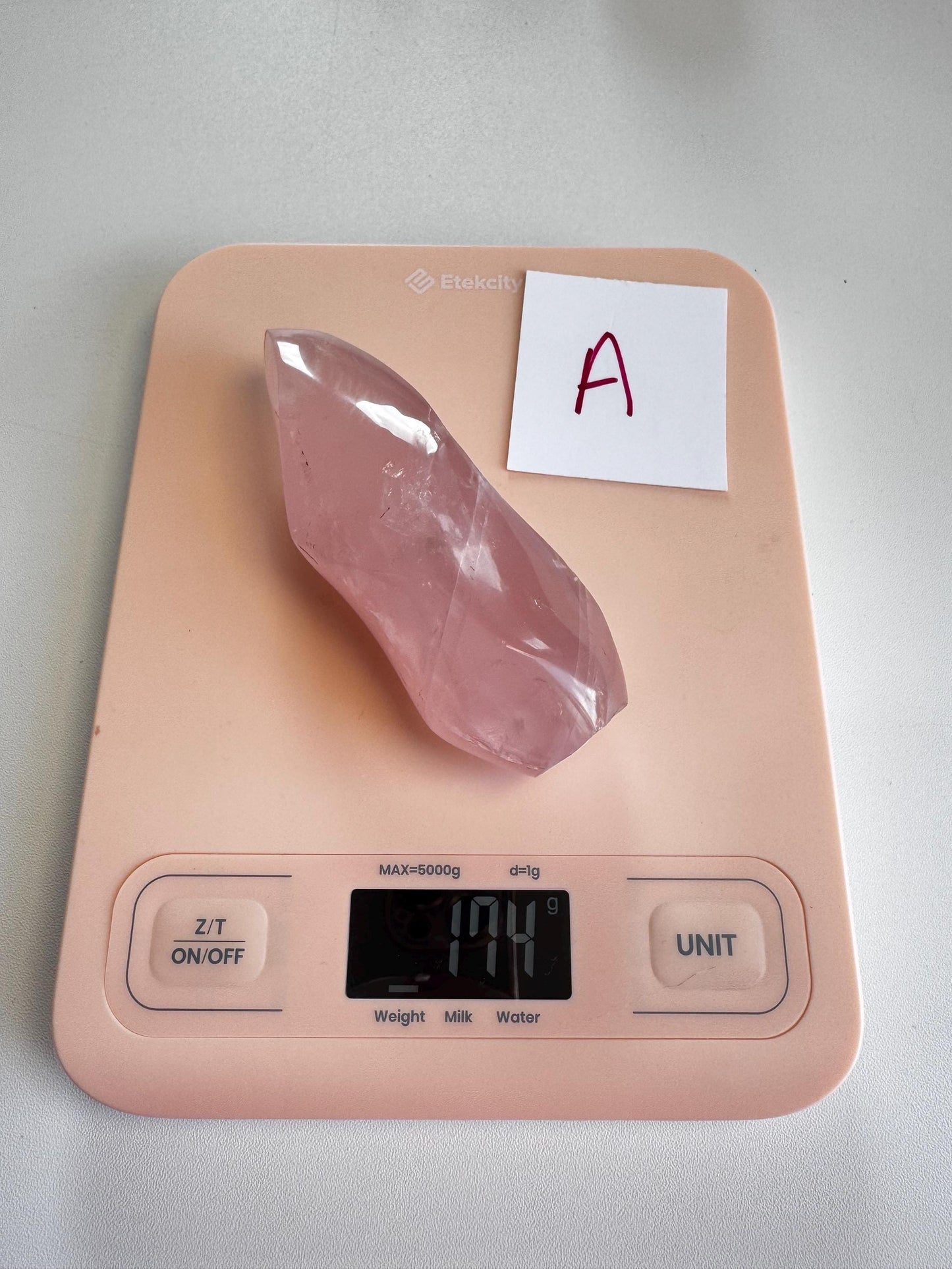 Rose Quartz Flame Carving (3.5 - 4" tall); YOU CHOOSE