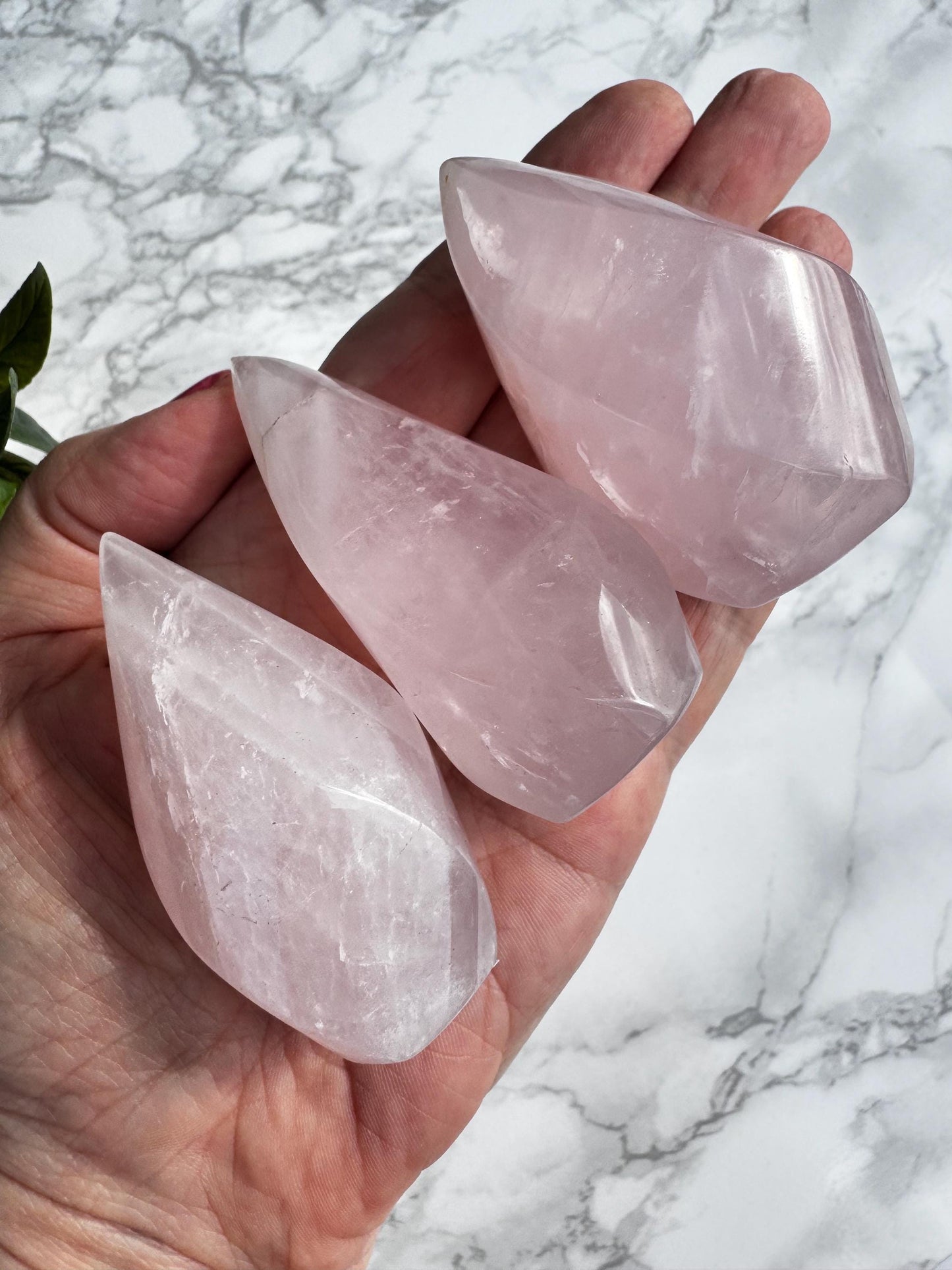 Rose Quartz Flame Carvings (2.5" - 3.5" tall) from Brazil