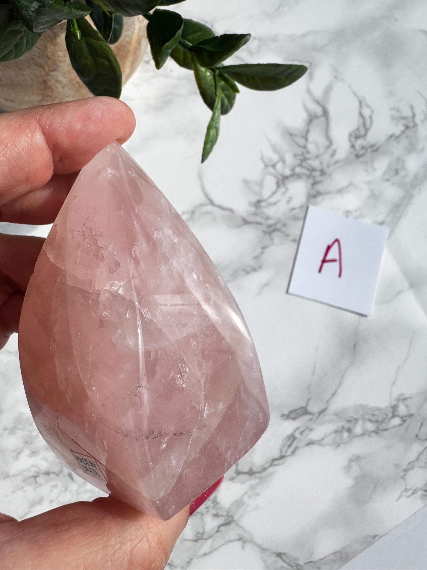 Rose Quartz Chunky Flame Carvings (3" - 3.6" tall) from Brazil; YOU CHOOSE