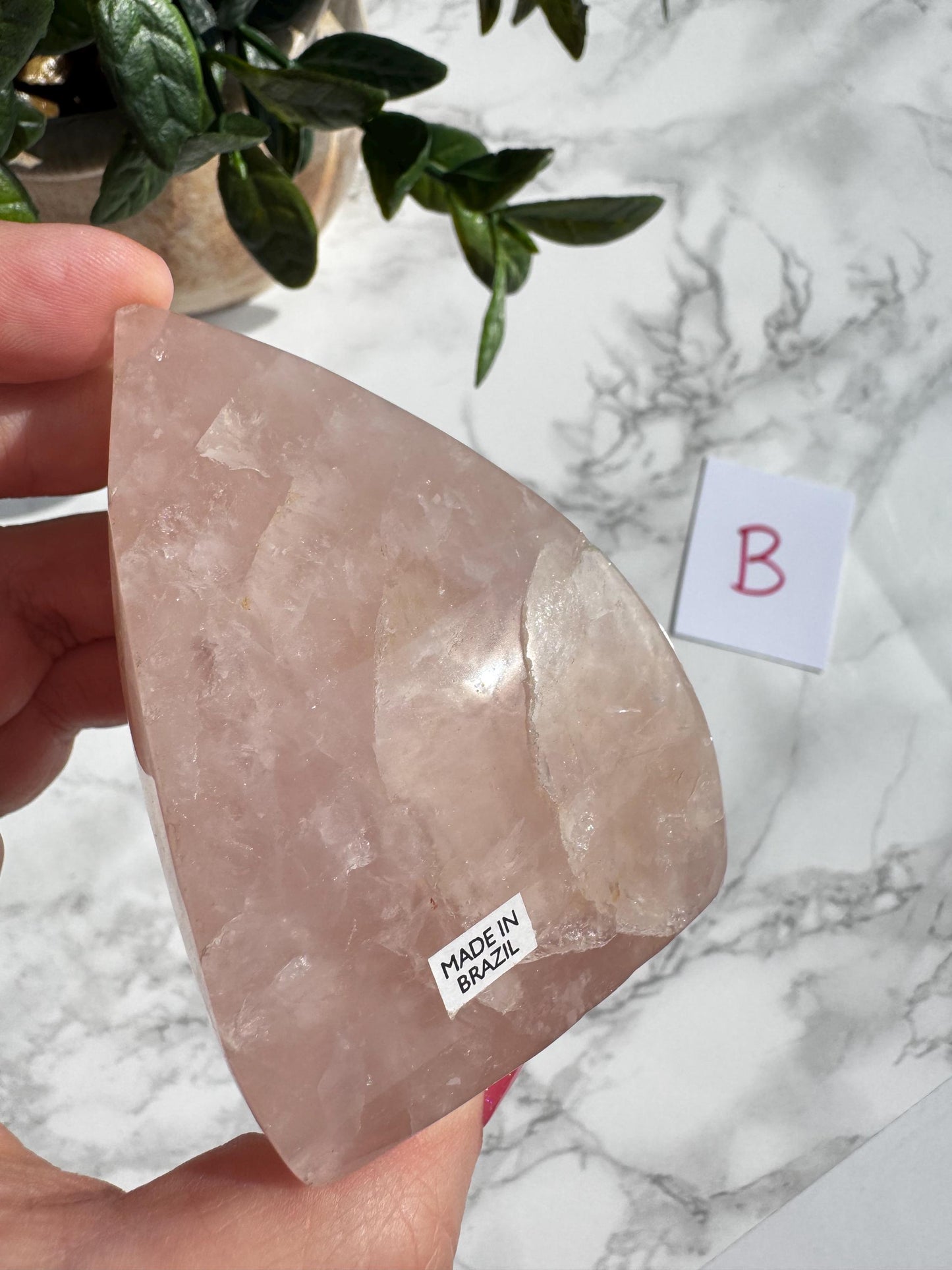 Rose Quartz Chunky Flame Carvings (3" - 3.6" tall) from Brazil; YOU CHOOSE