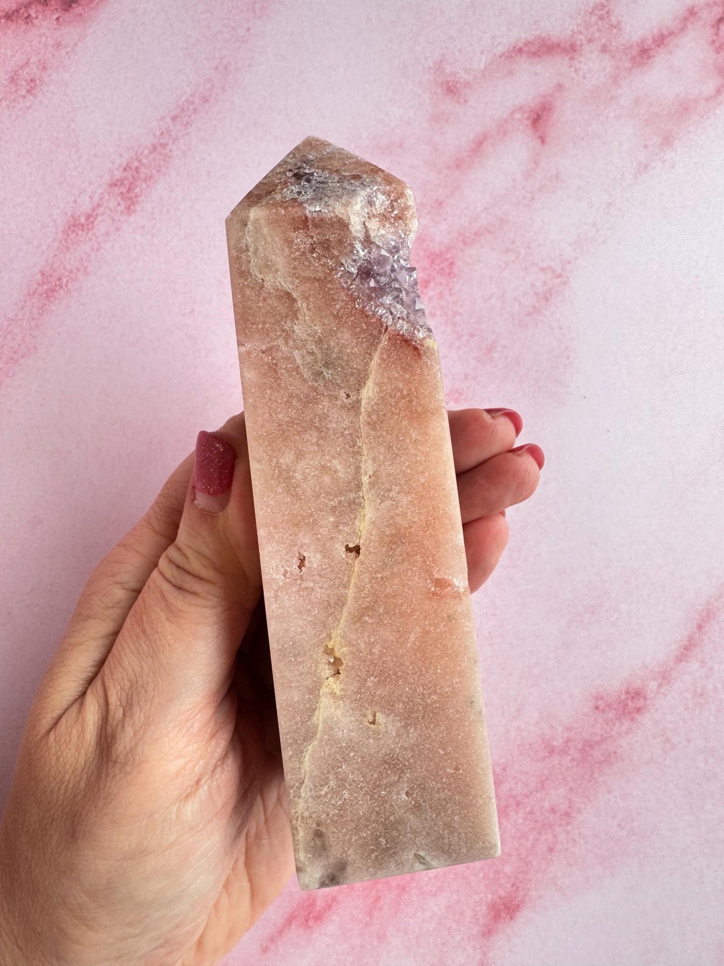 Pink Amethyst Tower from Brazil (5") - ITEM B