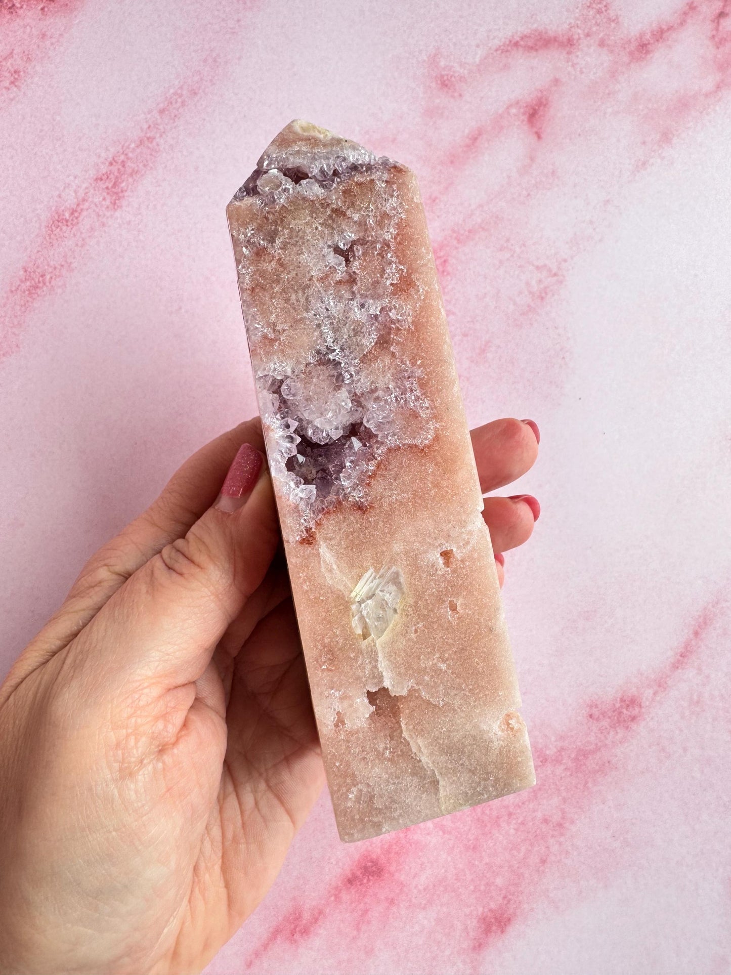 Pink Amethyst Tower from Brazil (5") - ITEM B