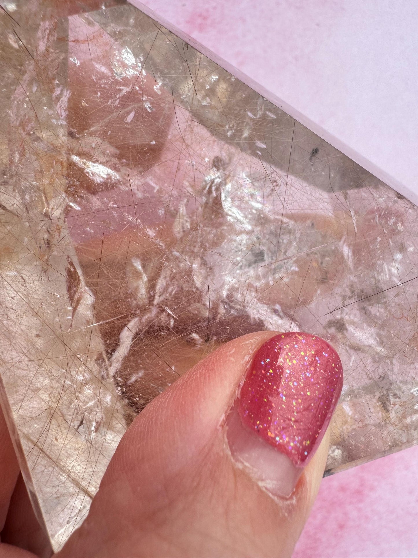 Clear Quartz Point with Golden Rutile Inclusions from Brazil - Item C