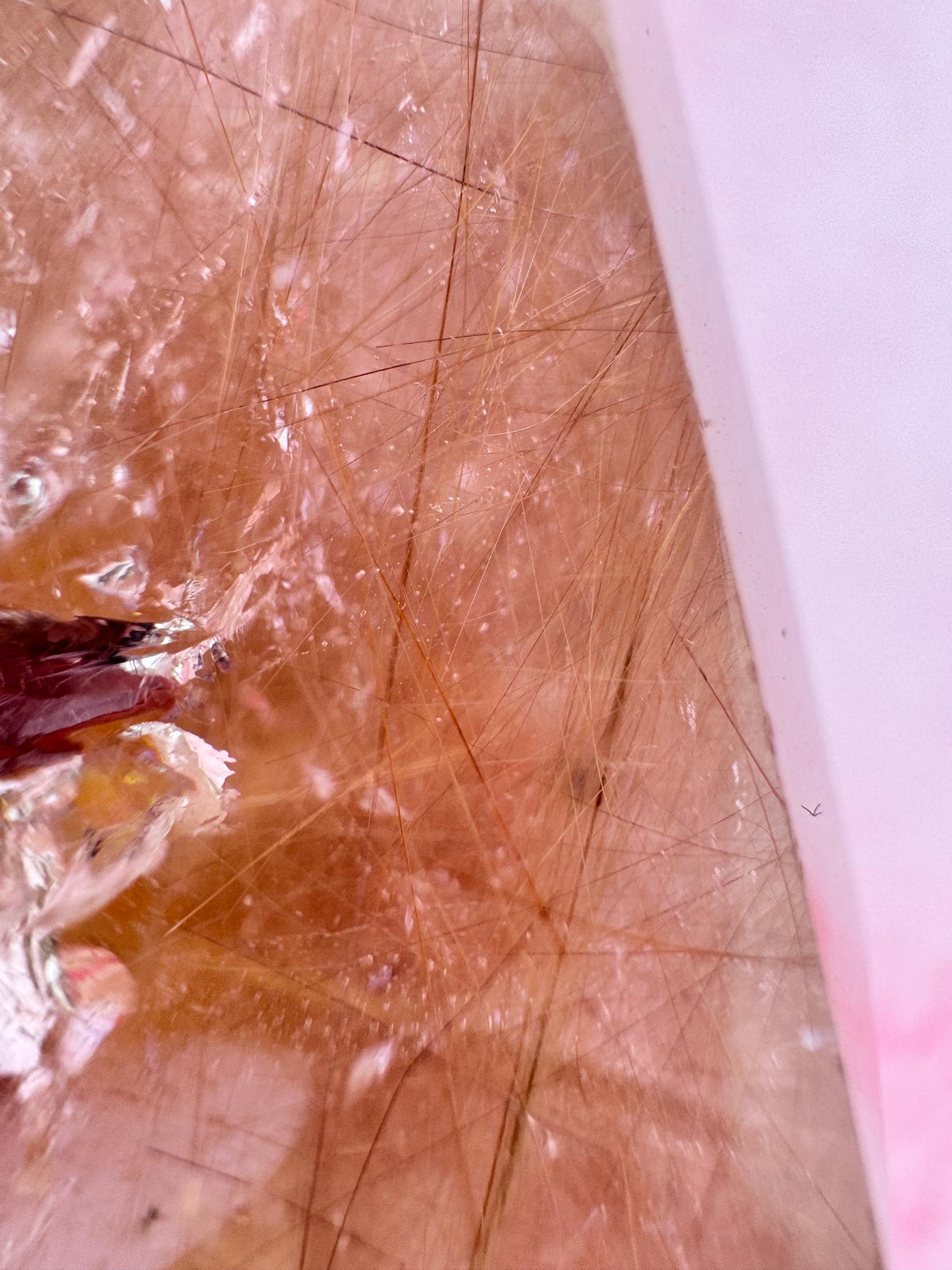 Clear Quartz Point with Golden Rutile Inclusions from Brazil - Item C