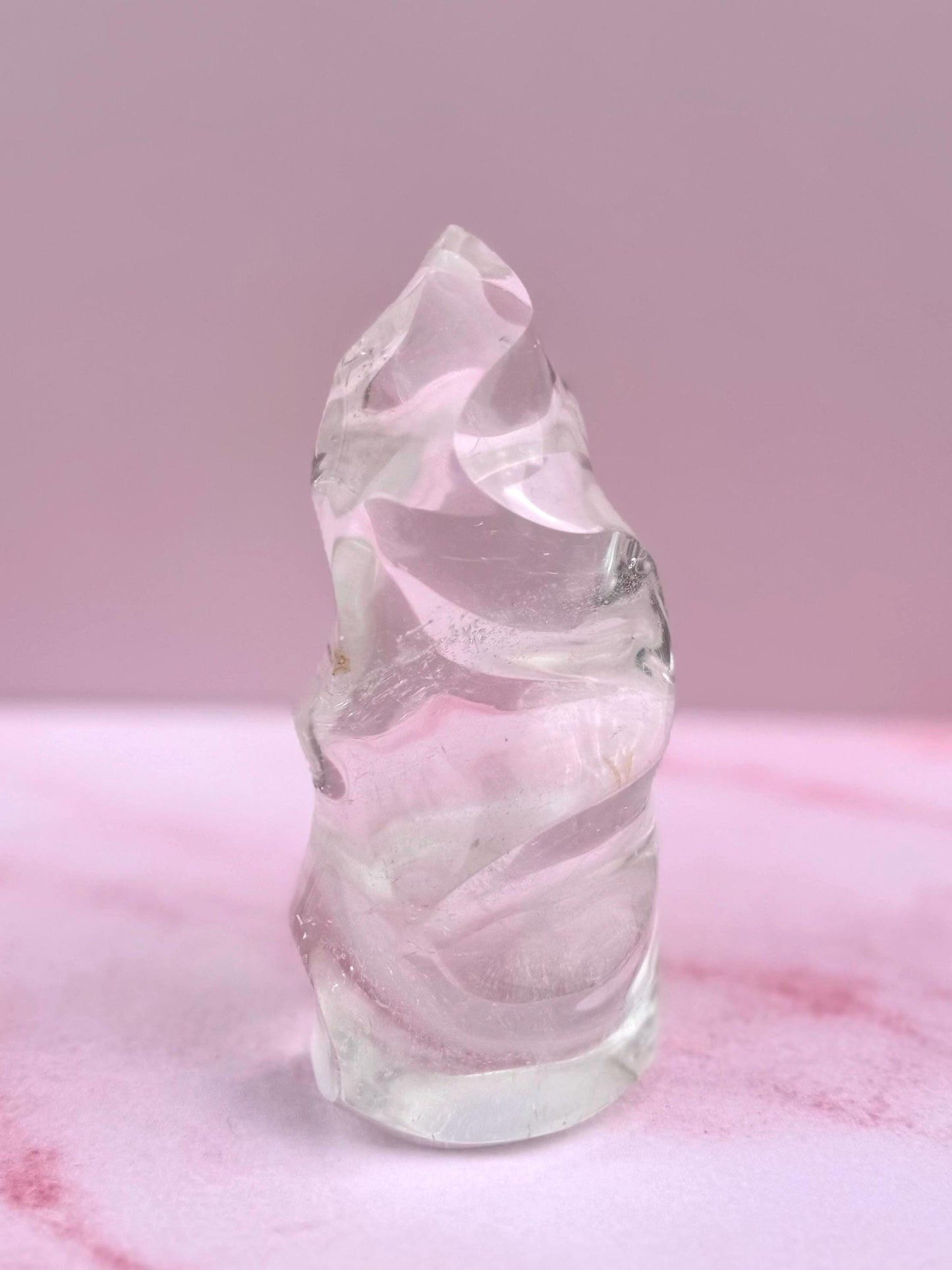 High Quality Clear Quartz Flame Carving from Madagascar (5.25")