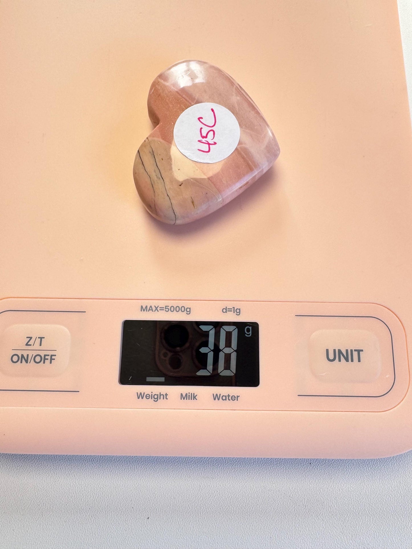 Pink Opal Heart Carvings from Madagascar; YOU CHOOSE