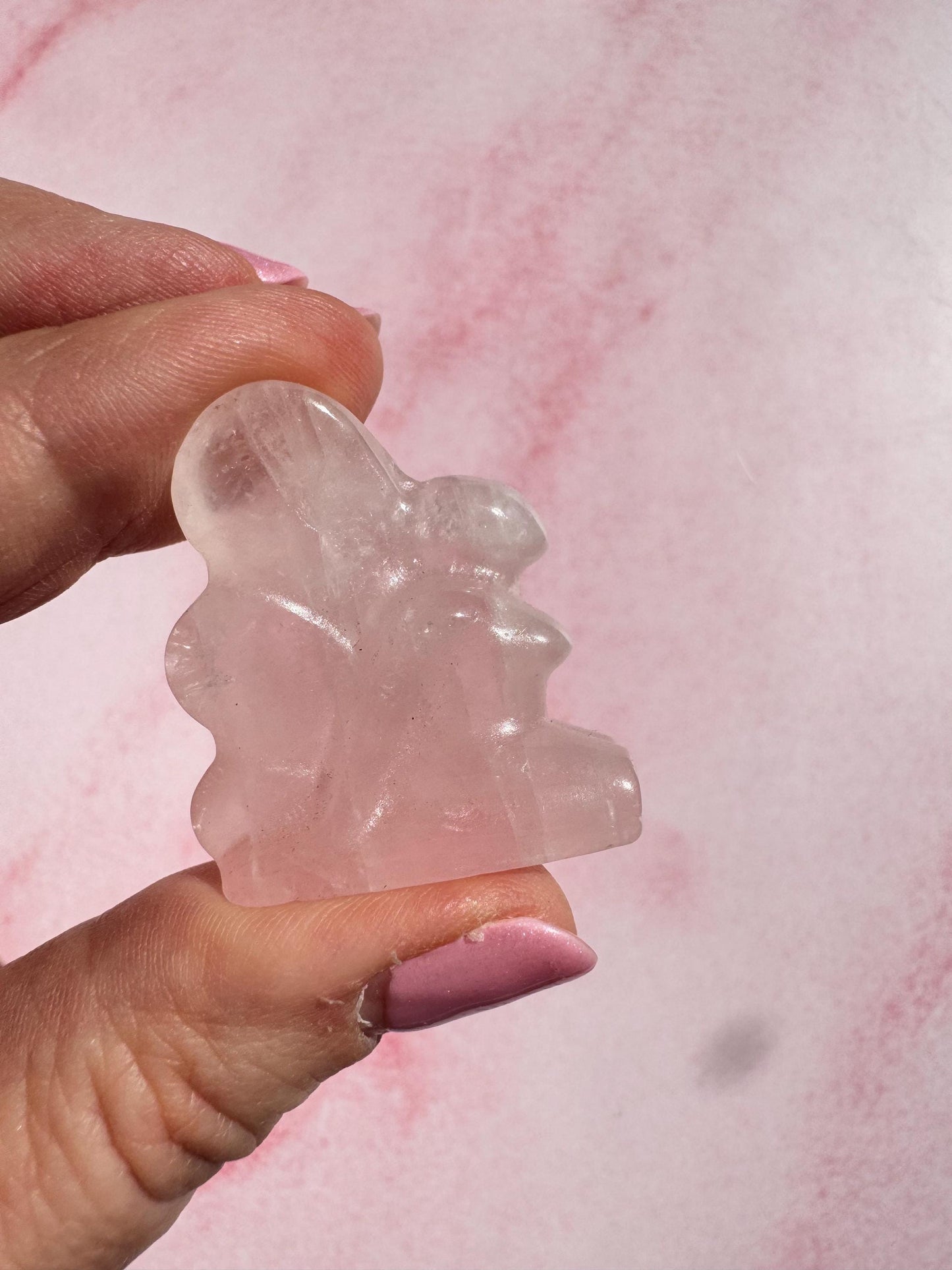 Rose Quartz Fairy Carving (1.25")