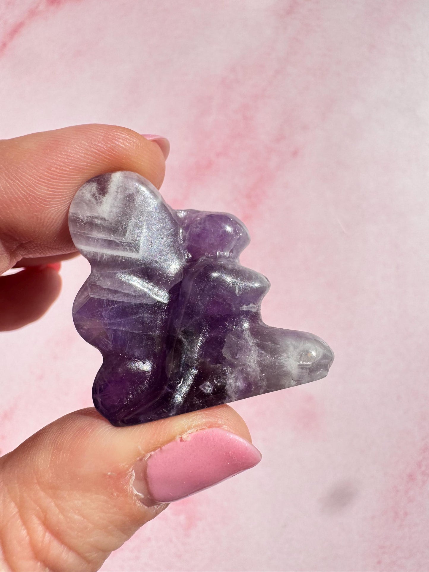 Rose Quartz Fairy Carving (1.25")