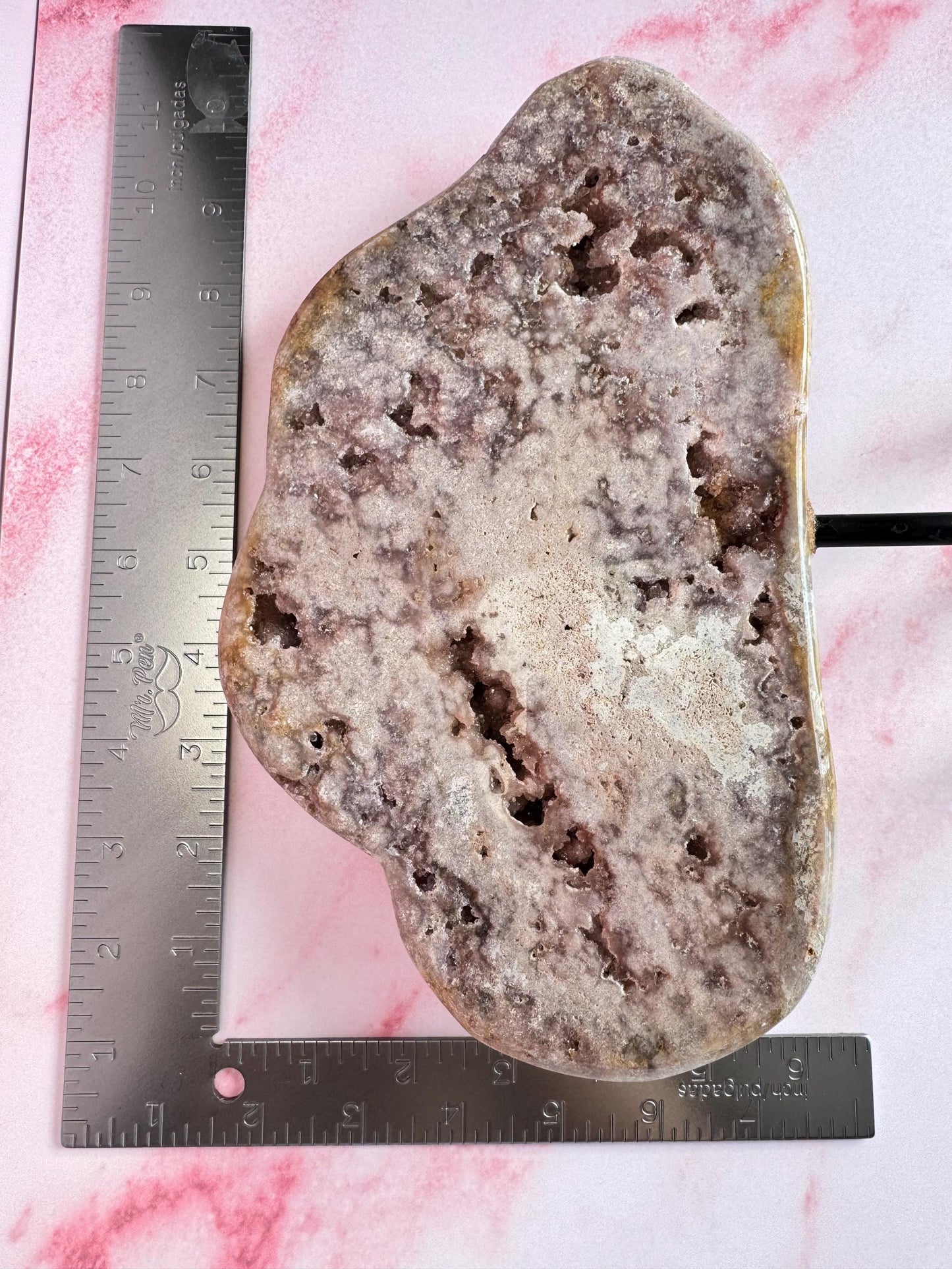 Pink Amethyst Cloud Carving on Stand