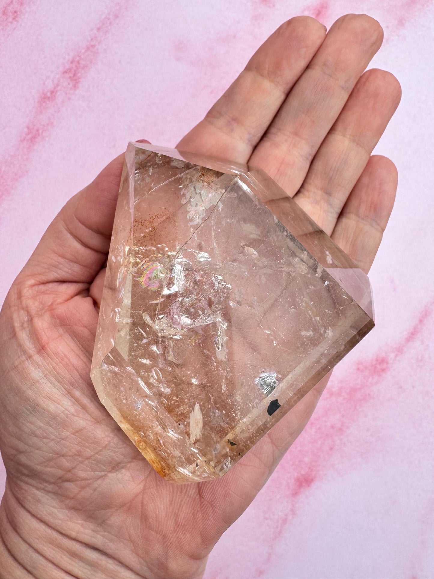 Clear Quartz Point with Golden Rutile Inclusions from Brazil - Item C