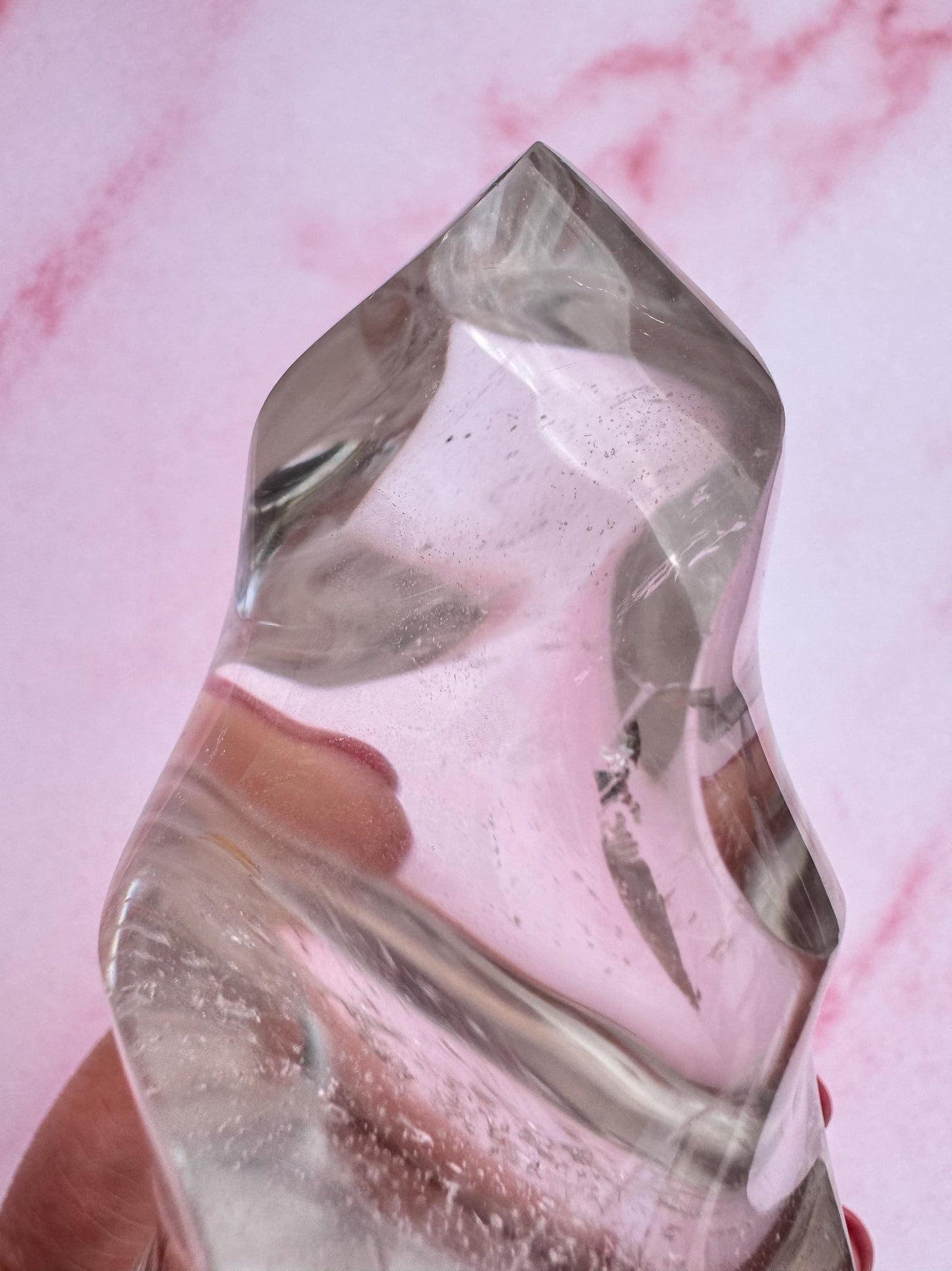 High Quality Clear Quartz Flame Carving from Madagascar (5.25")