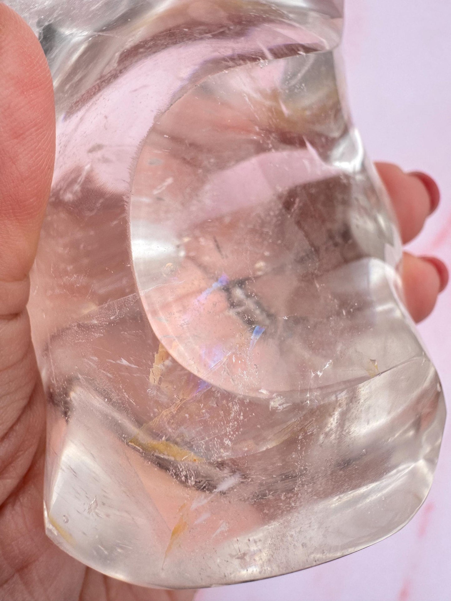 High Quality Clear Quartz Flame Carving from Madagascar (5.25")