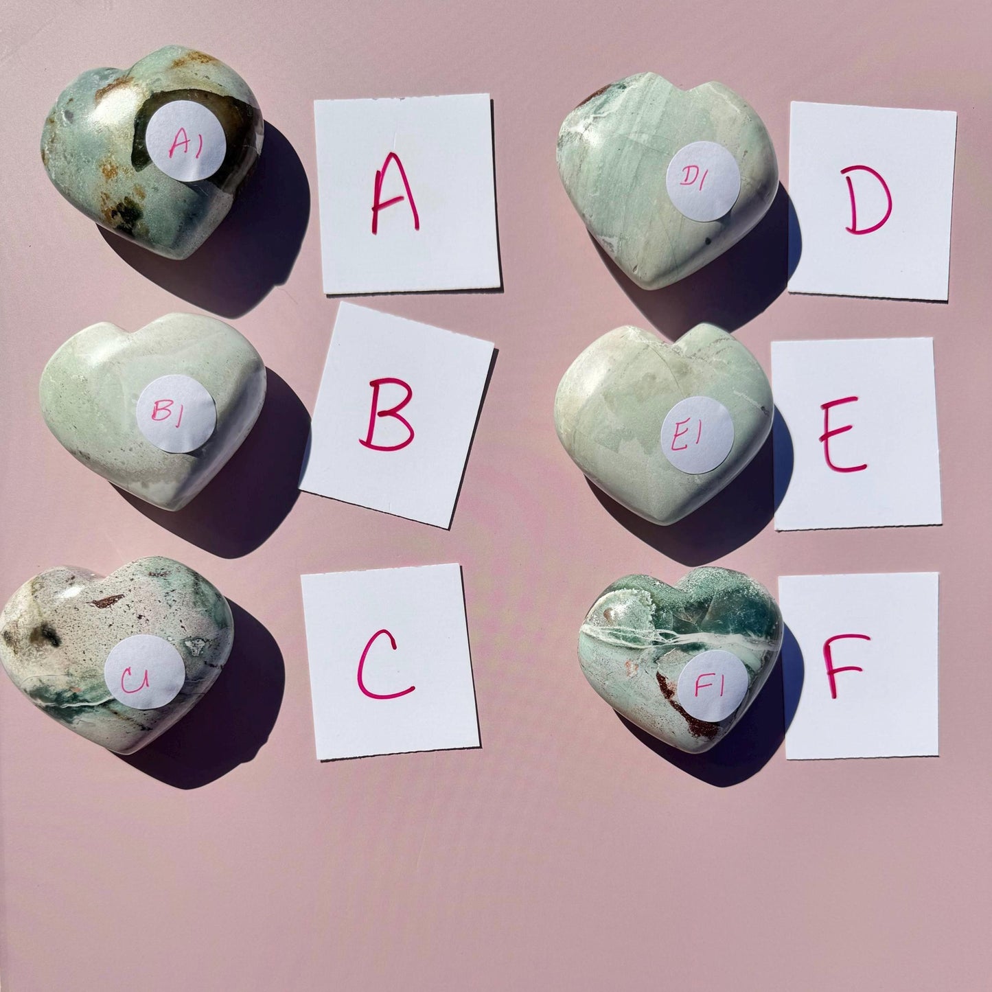 Unicorn Jasper Heart Carvings - from India