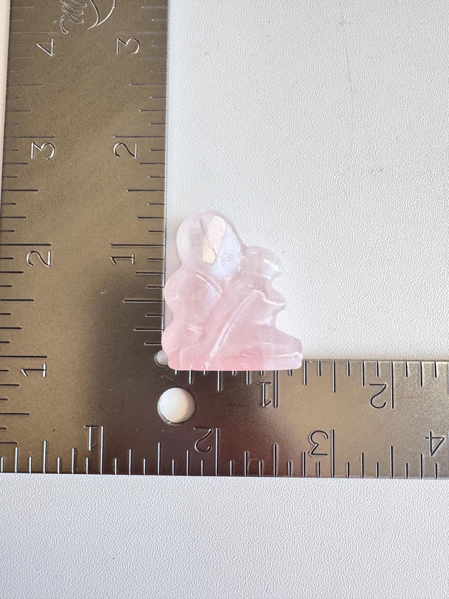 Rose Quartz Fairy Carving (1.25")