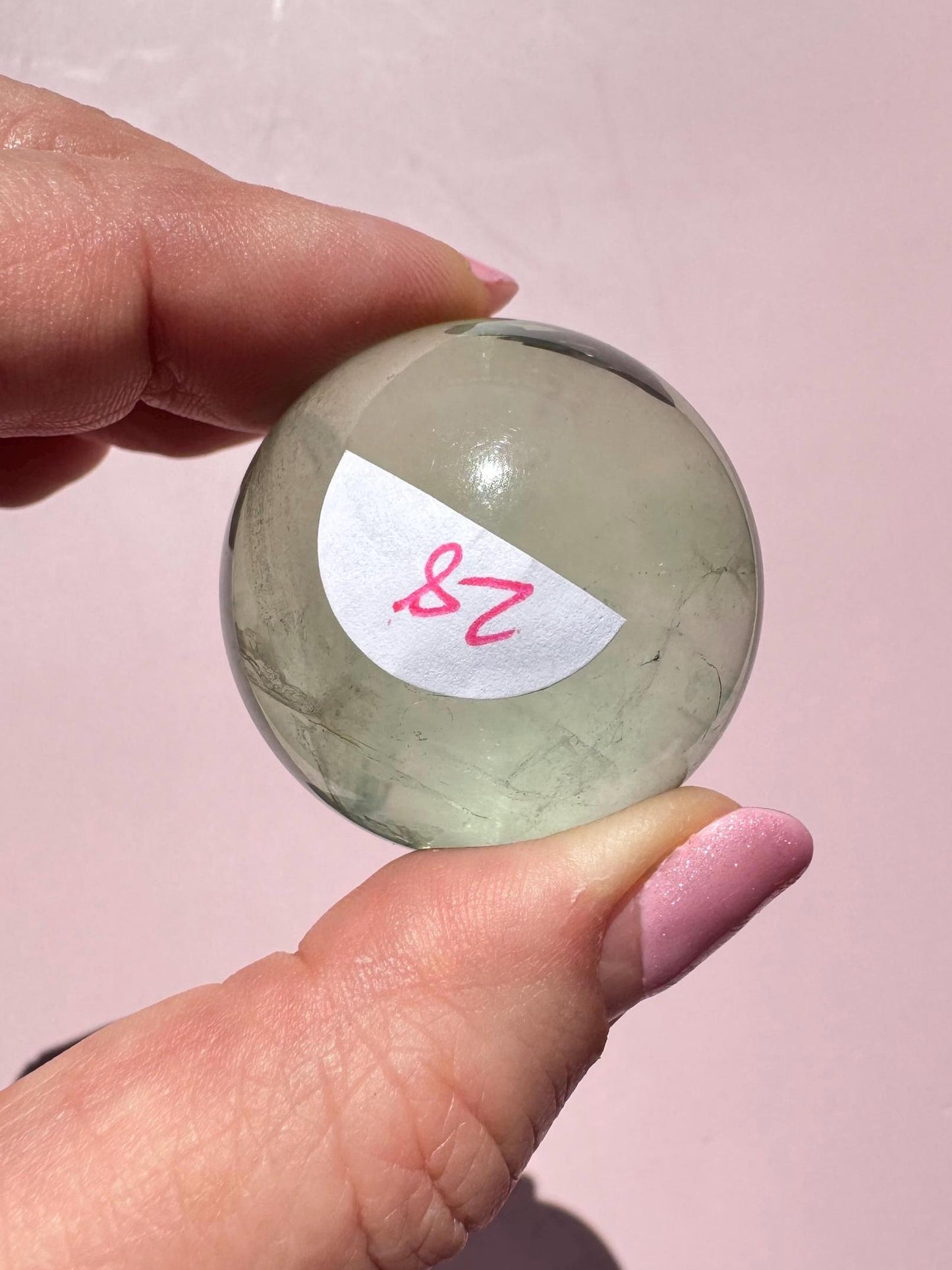 Green Fluorite Sphere from China (35mm) - Stunning Clarity