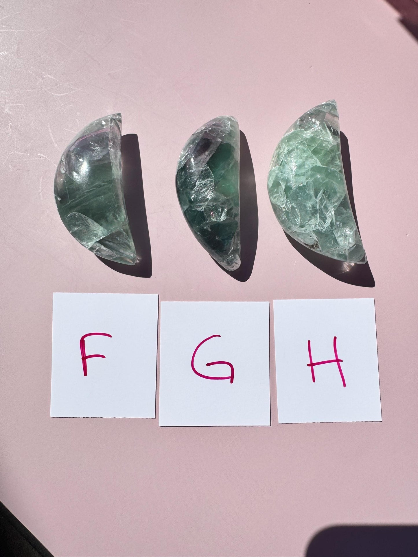 Durango Fluorite Moon Carving from Mexico - YOU CHOOSE