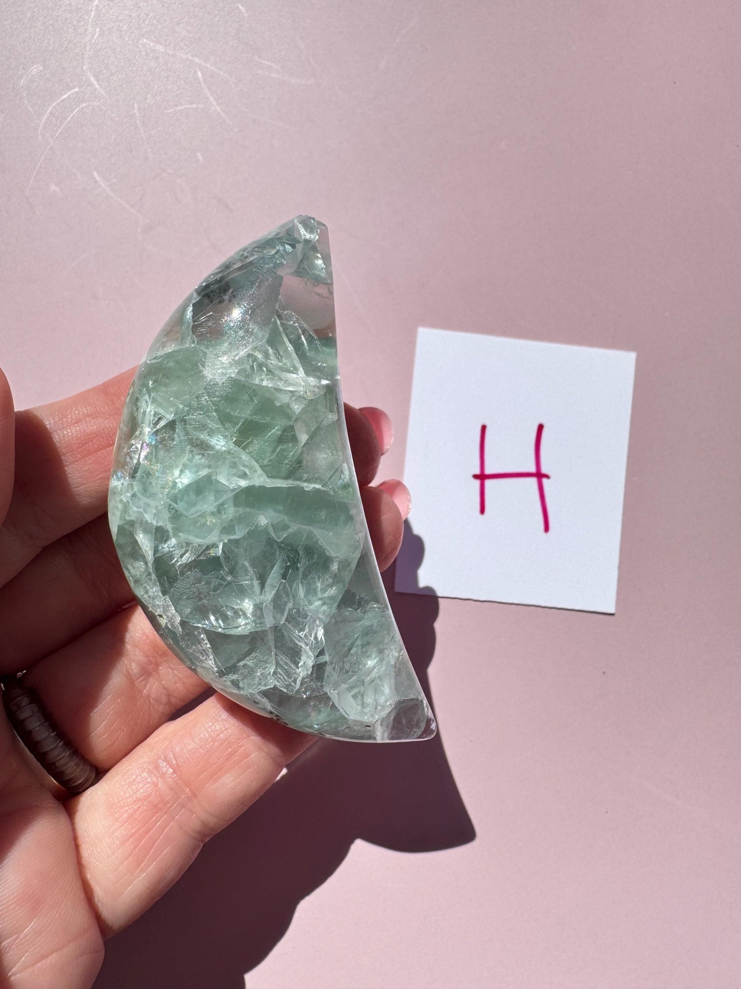 Durango Fluorite Moon Carving from Mexico - YOU CHOOSE
