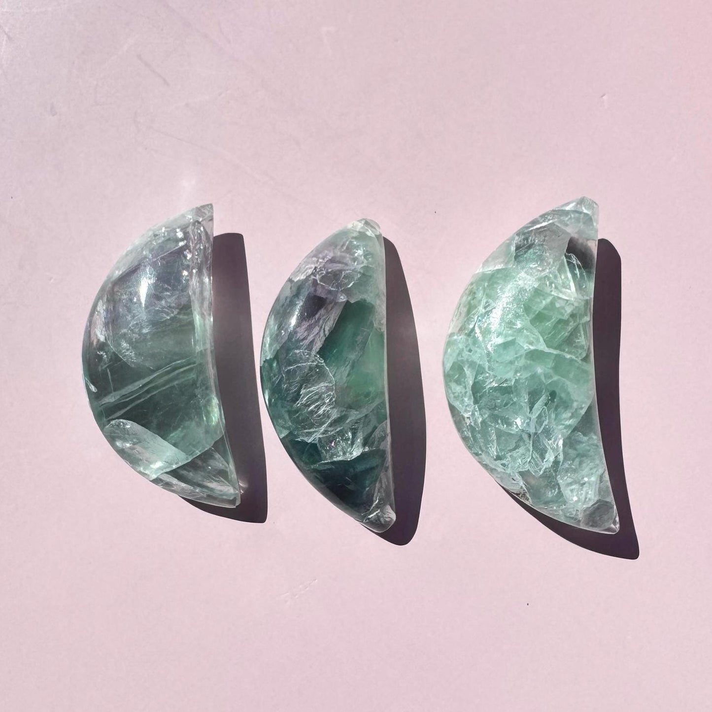 Durango Fluorite Moon Carving from Mexico - YOU CHOOSE