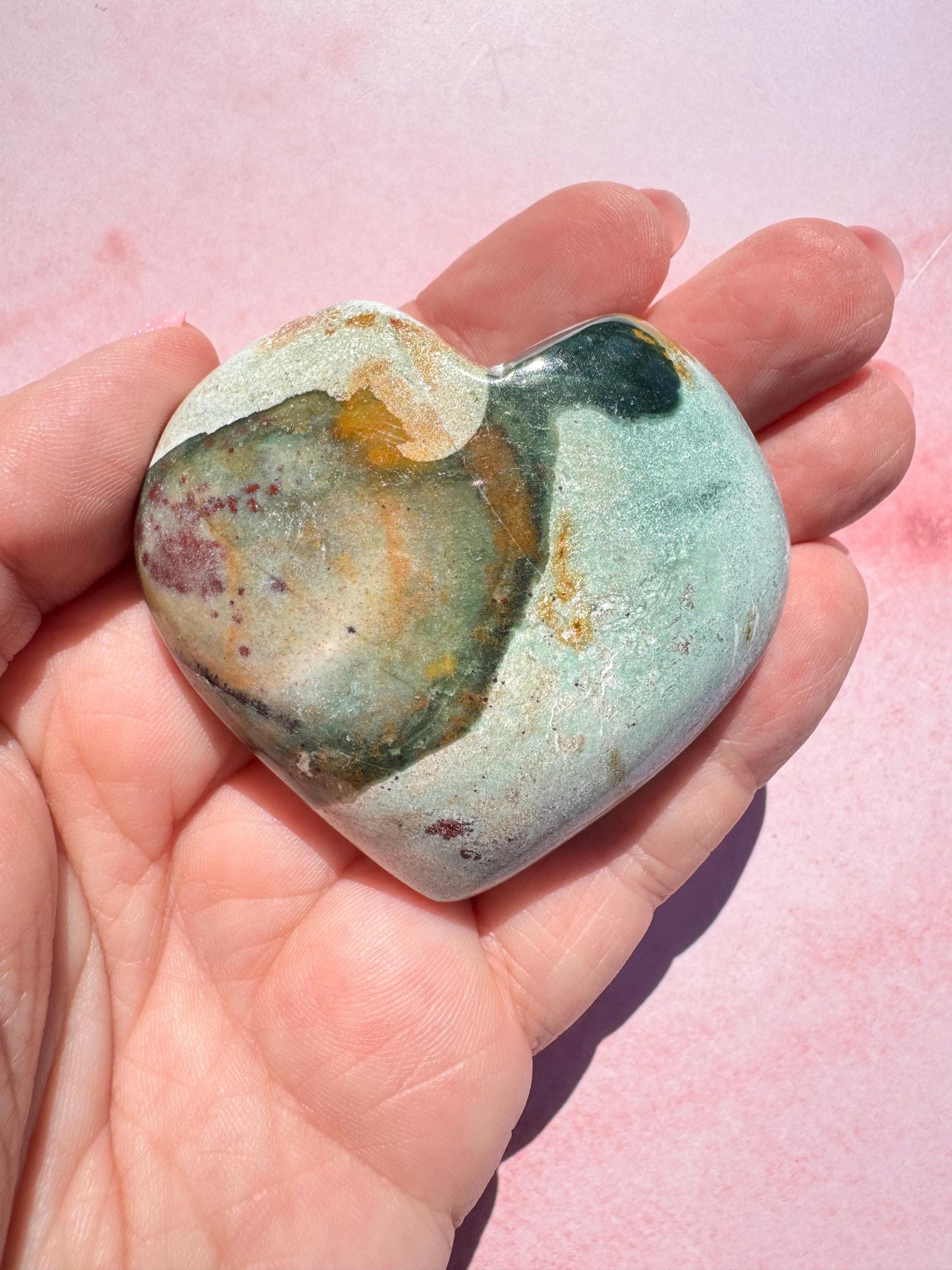 Unicorn Jasper Heart Carvings - from India