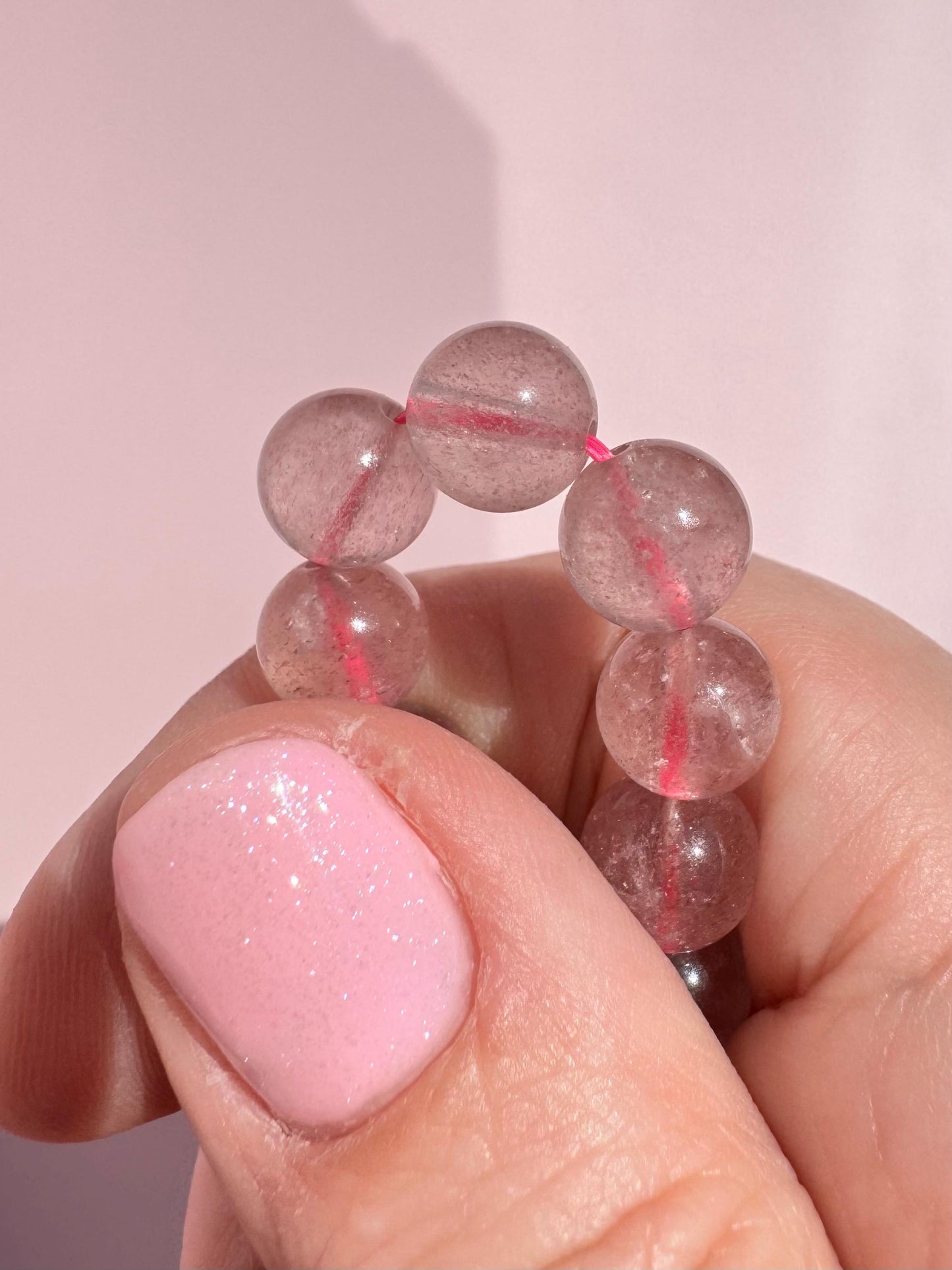 Gorgeous Strawberry Quartz Bracelet; 8mm Stretchy Bracelet