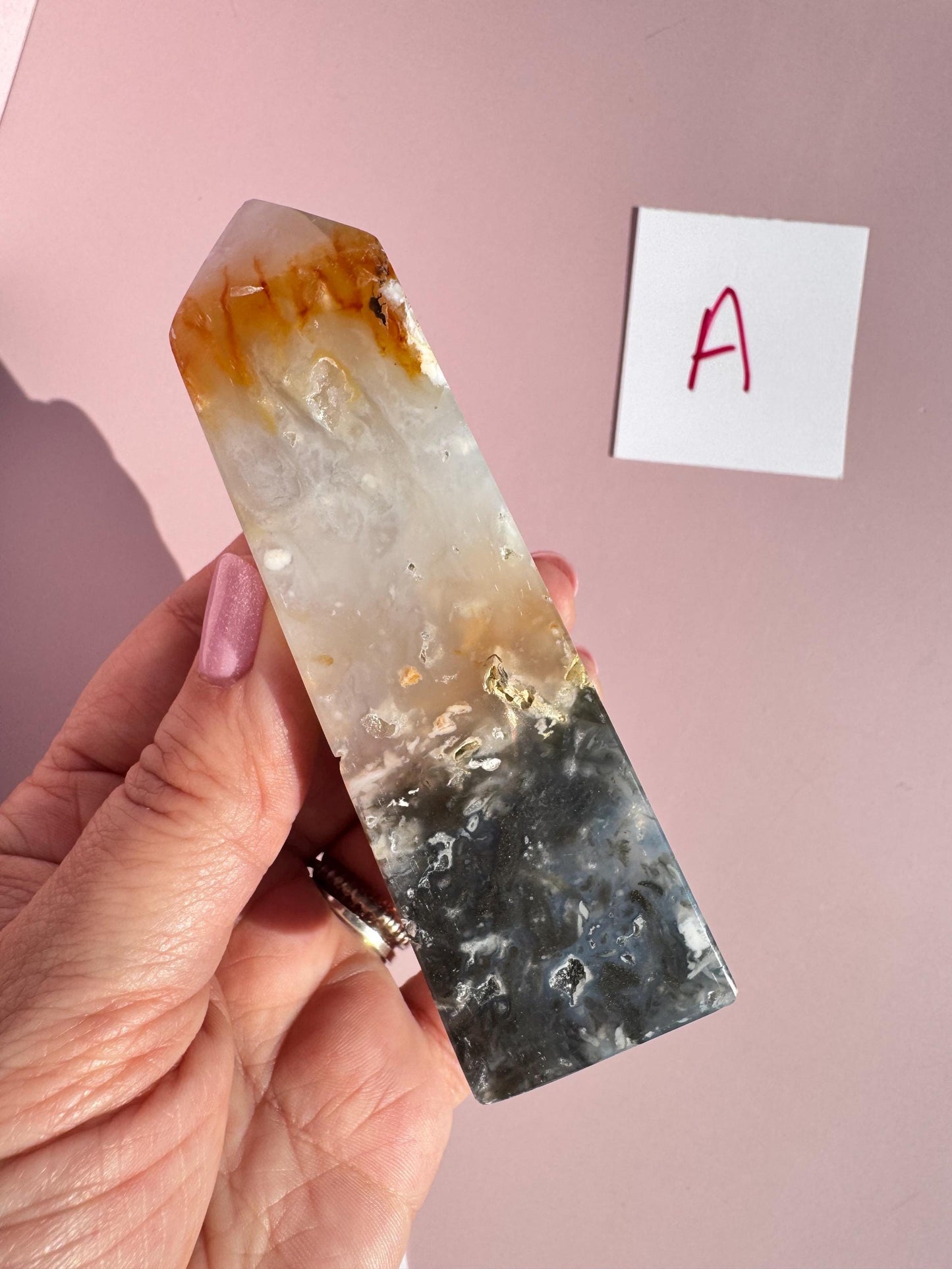Rainbow Agate Plume Towers from Indonesia;  YOU CHOOSE - Crystal for Home Decor