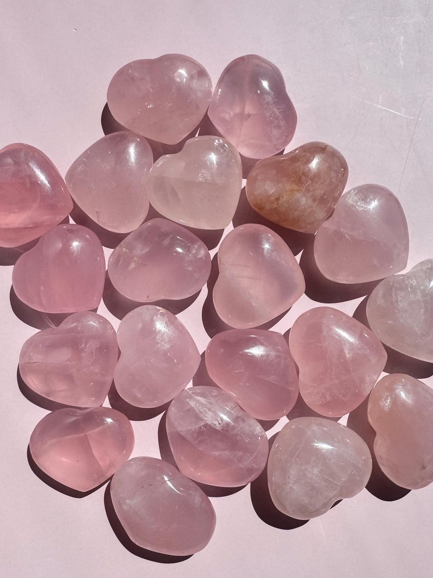 Rose Quartz Crystal Heart Carving (approx 1.5")