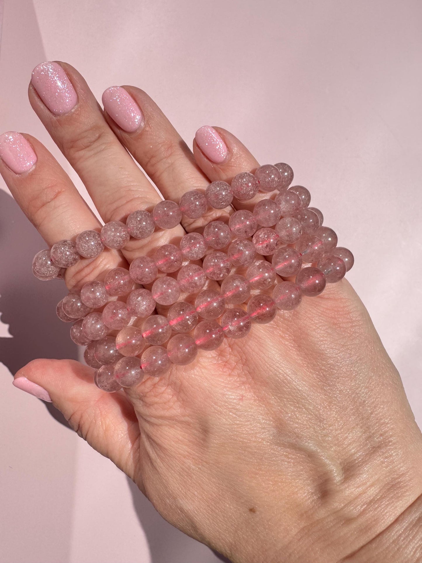 Gorgeous Strawberry Quartz Bracelet; 8mm Stretchy Bracelet