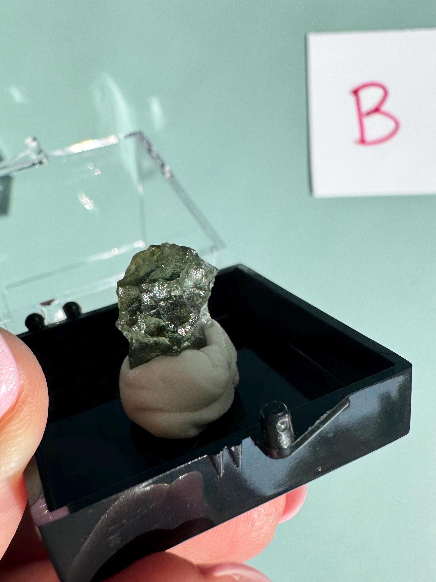 Raw Moldavite Specimen from Czech Republic - Includes Plastic Display Box - You Choose