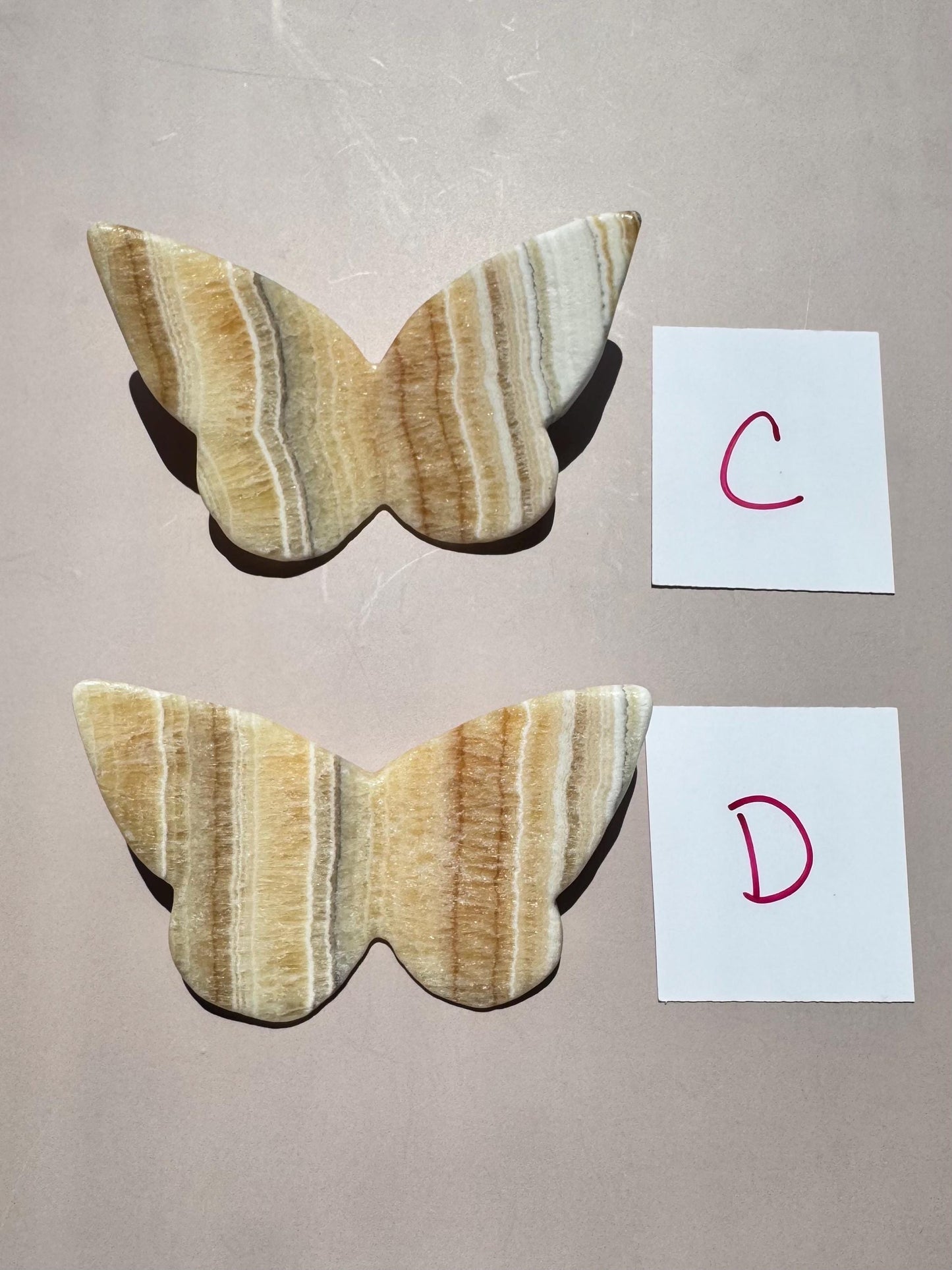 Orange Calcite 3D Butterfly Carvings - YOU CHOOSE