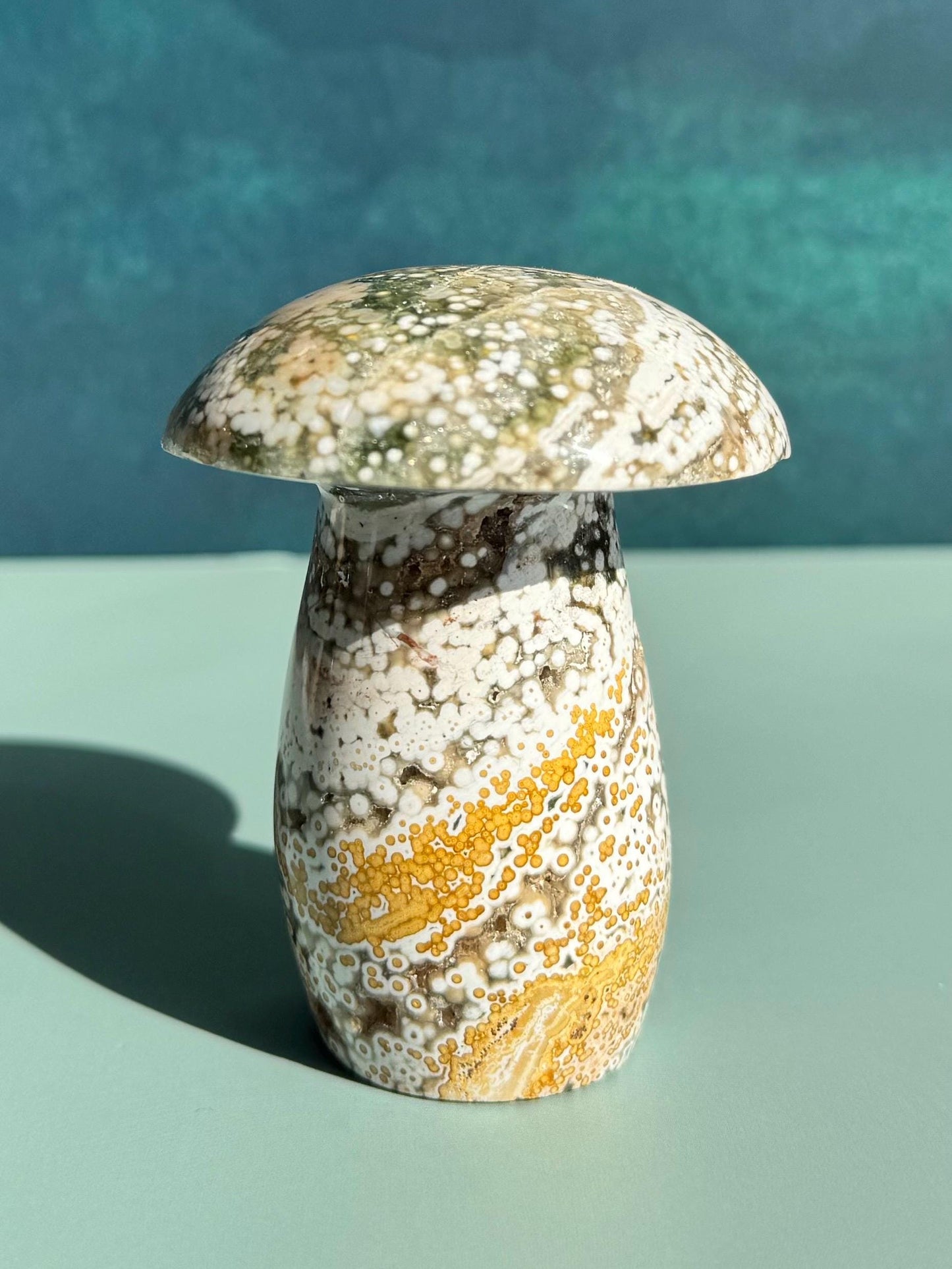 Ocean Jasper Mushroom Carving from Madagascar - Item A