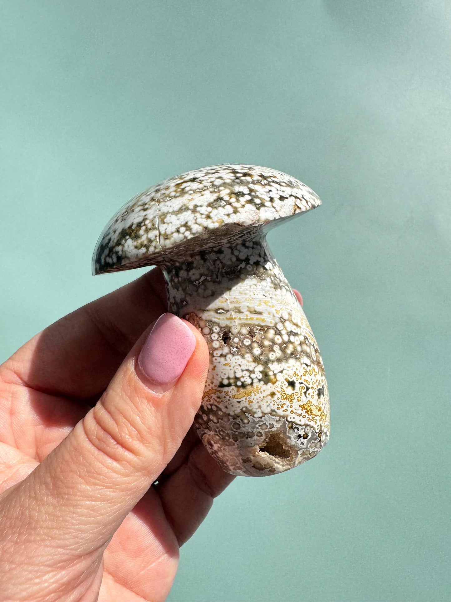 Ocean Jasper Mushroom Carving from Madagascar - Item A