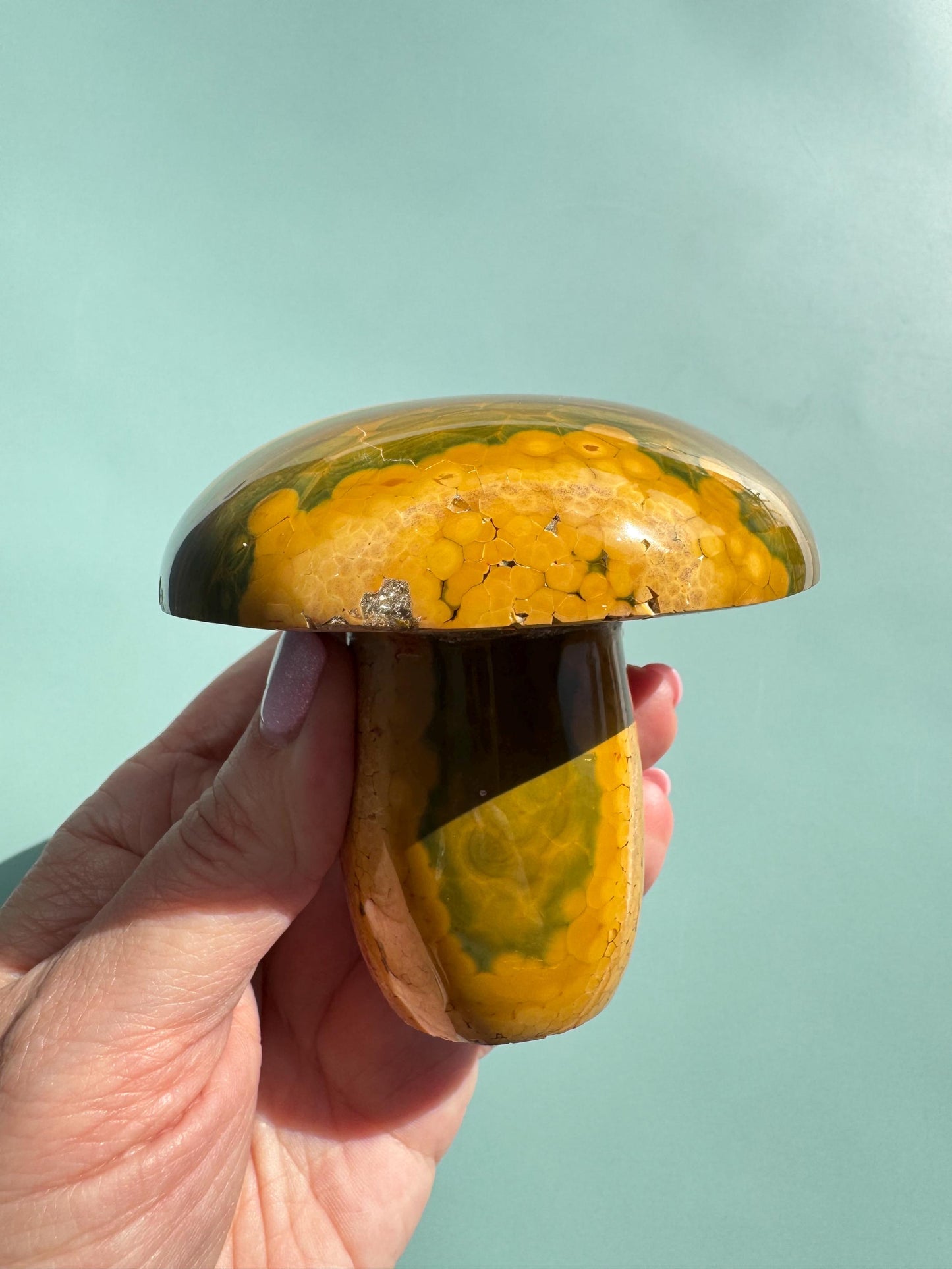 Kabamby Ocean Jasper Mushroom Carving from Madagascar - Item D