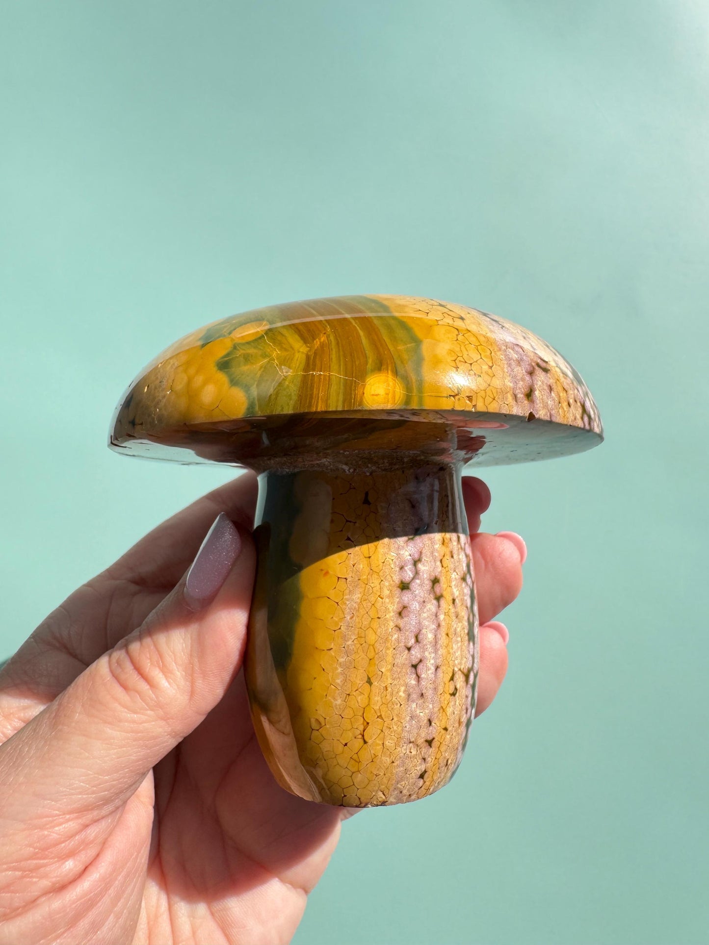 Kabamby Ocean Jasper Mushroom Carving from Madagascar - Item D