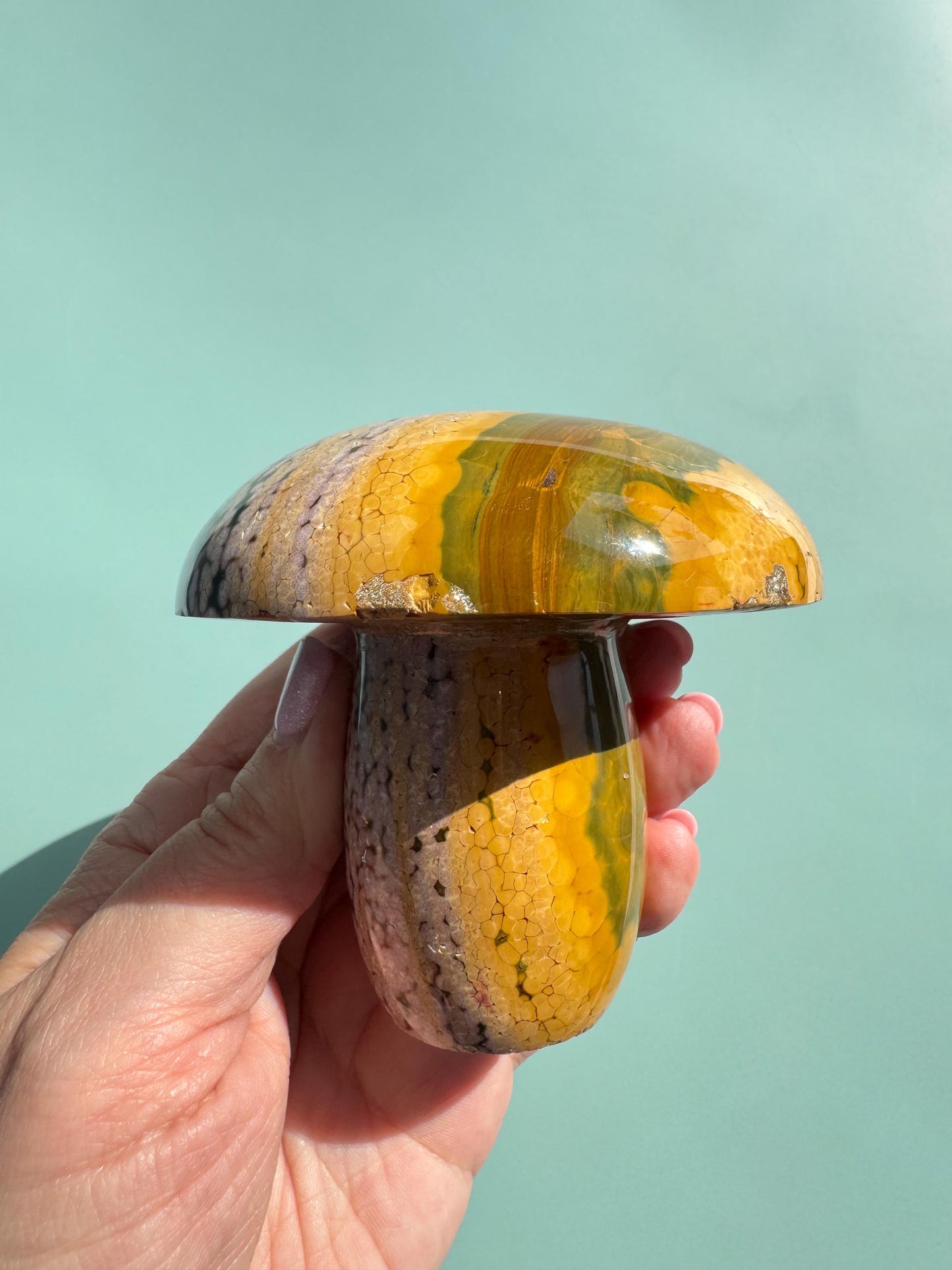 Kabamby Ocean Jasper Mushroom Carving from Madagascar - Item D