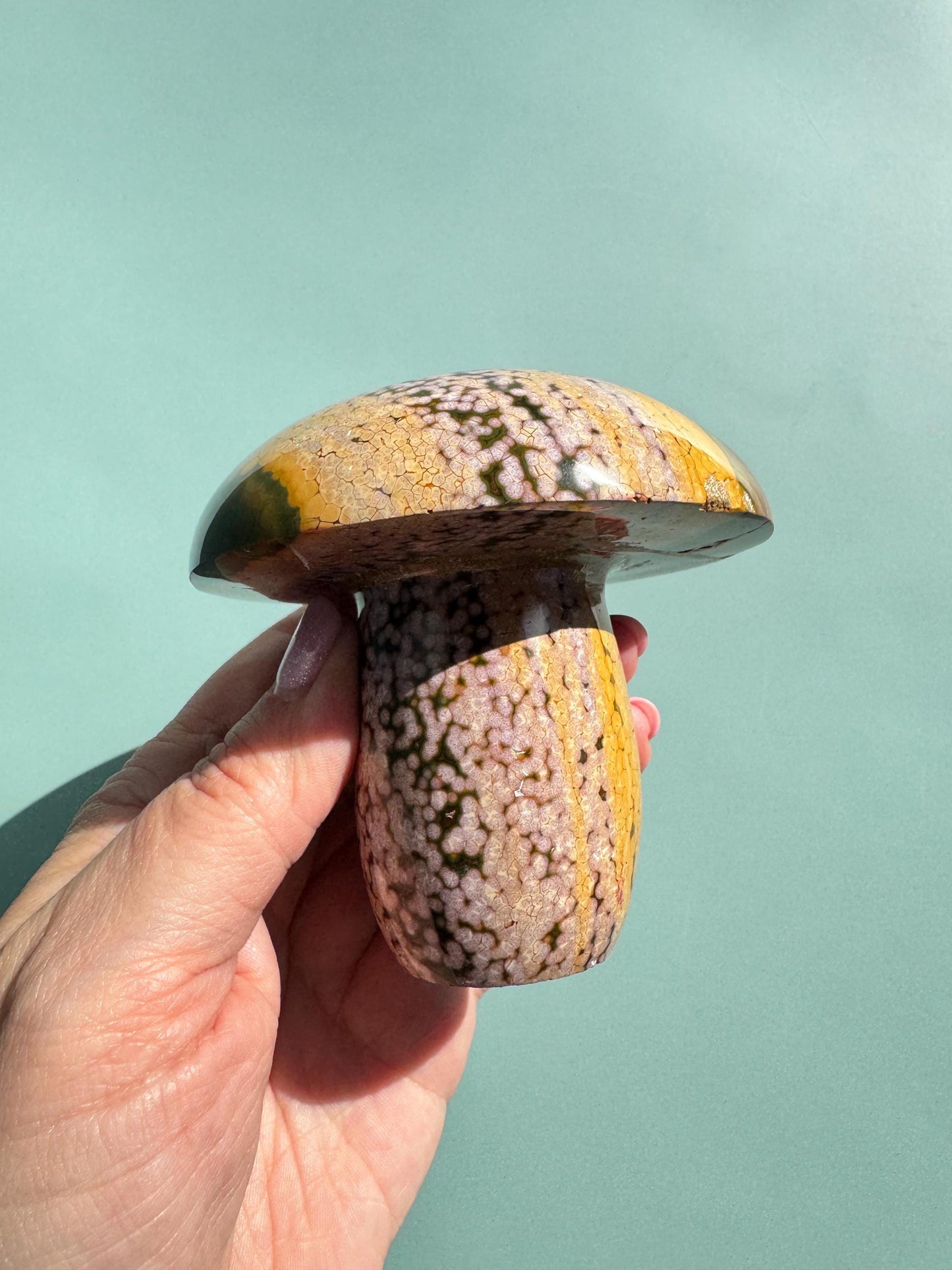 Kabamby Ocean Jasper Mushroom Carving from Madagascar - Item D
