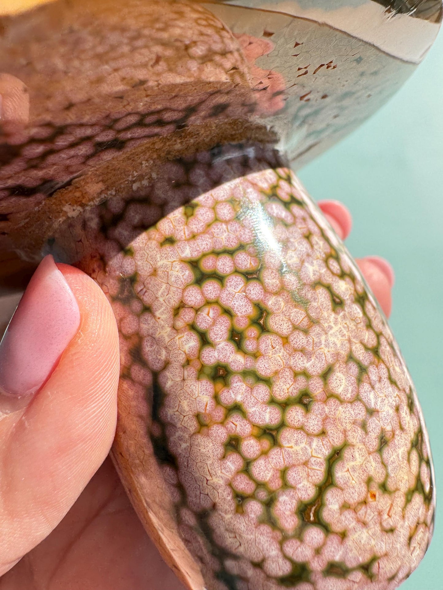 Kabamby Ocean Jasper Mushroom Carving from Madagascar - Item D