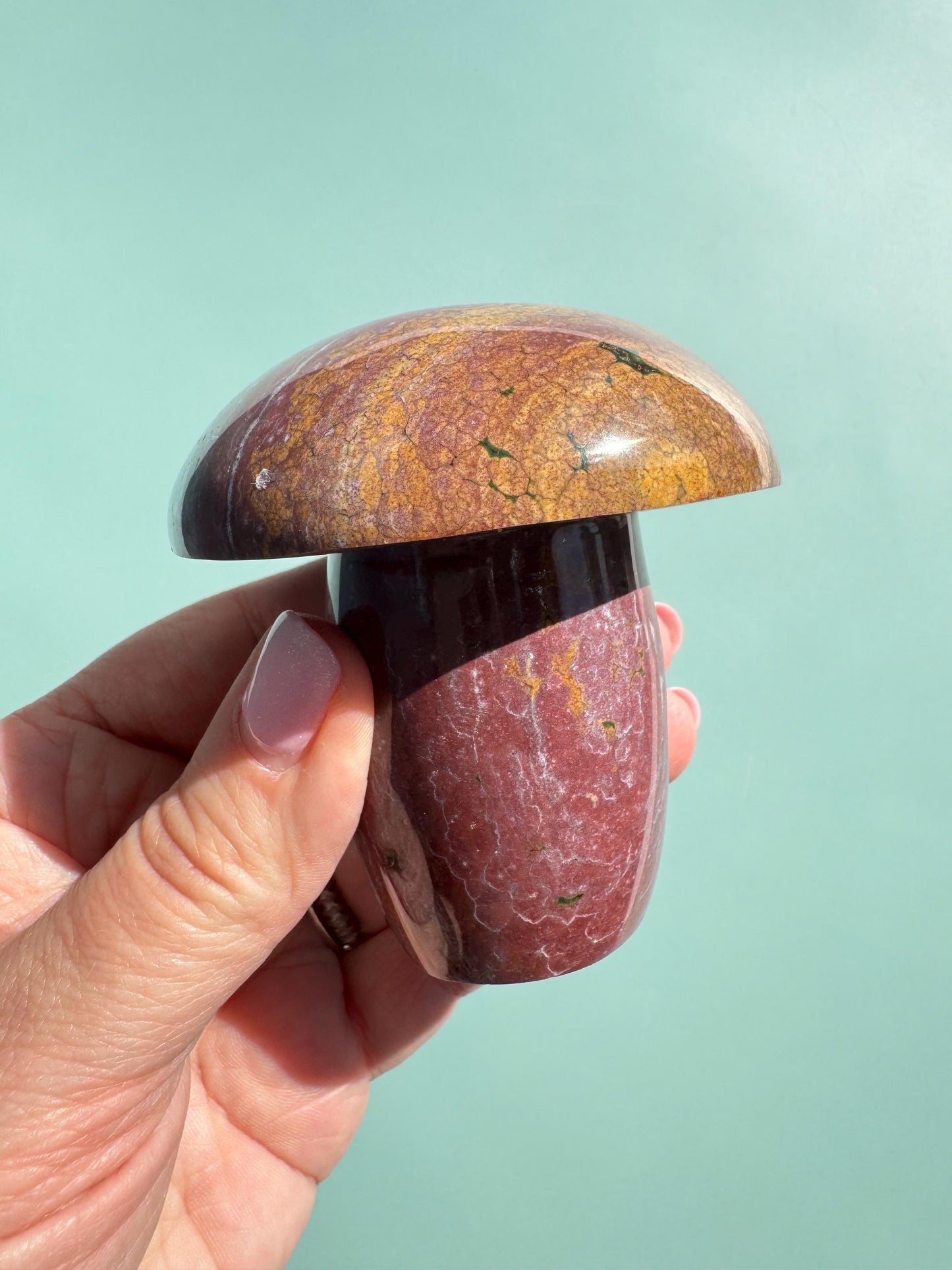 Kabamby Ocean Jasper Mushroom Carving from Madagascar - Item B