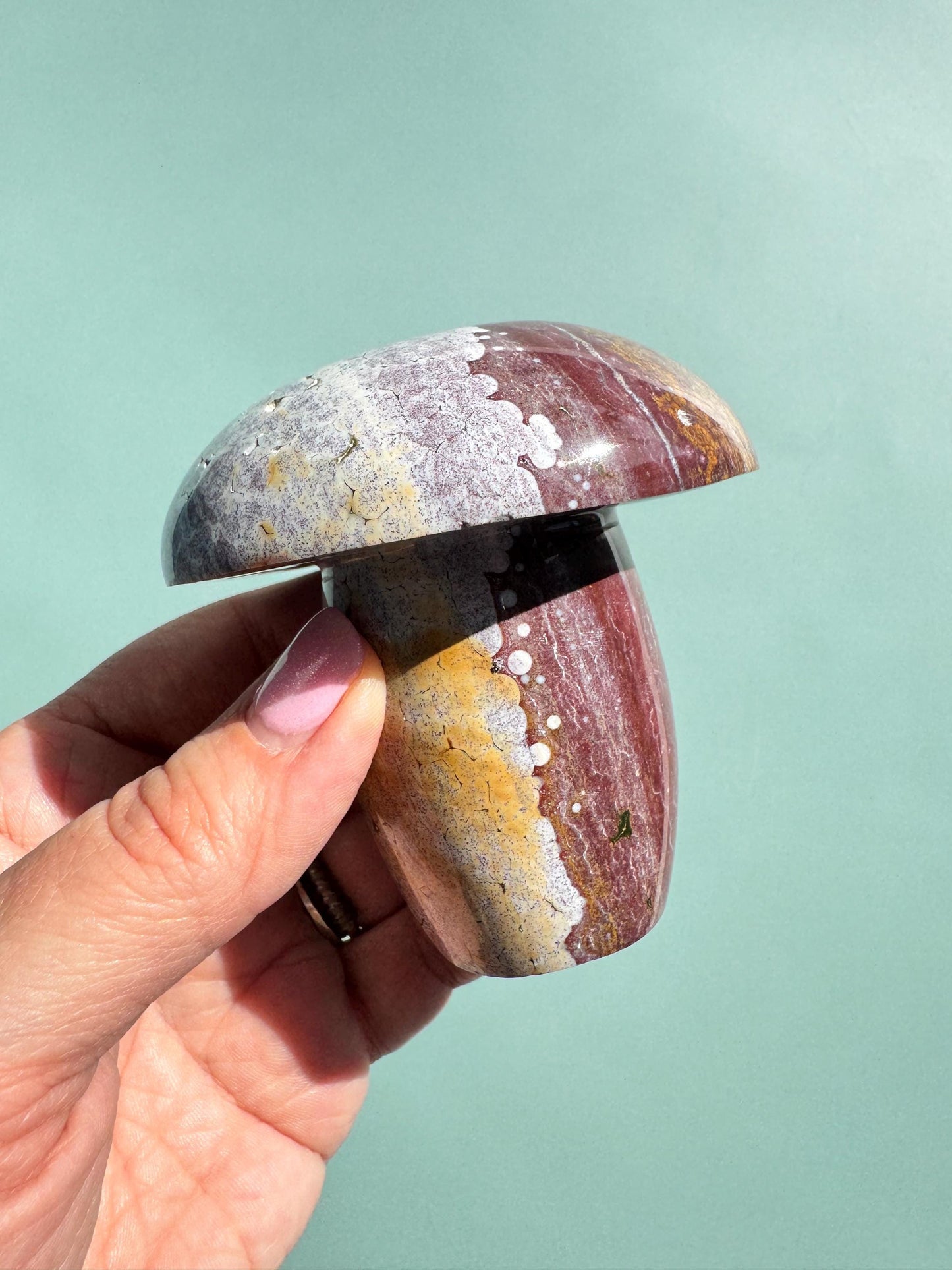 Kabamby Ocean Jasper Mushroom Carving from Madagascar - Item B