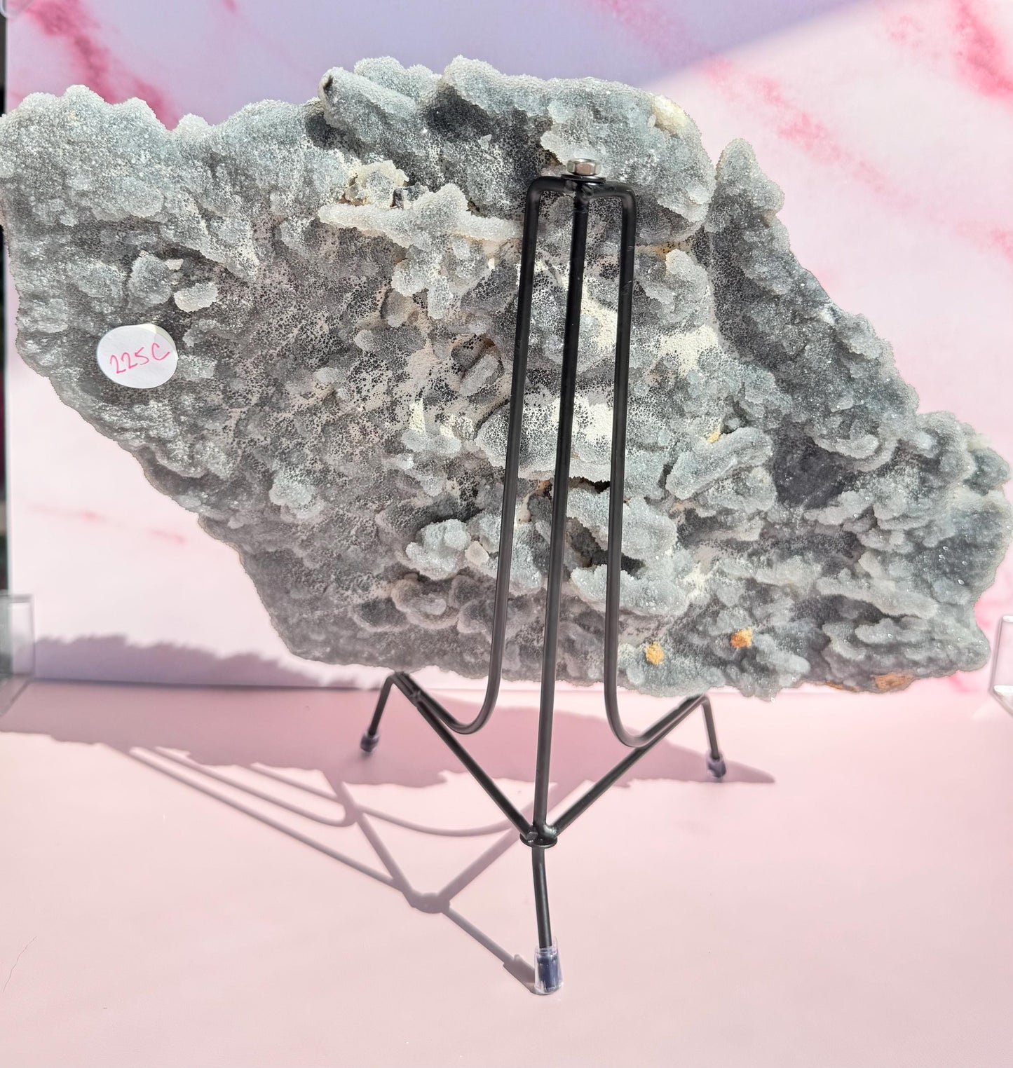 Gray Druzy Chalcedony Statement Piece (10") ITEM C - Includes Display Easel