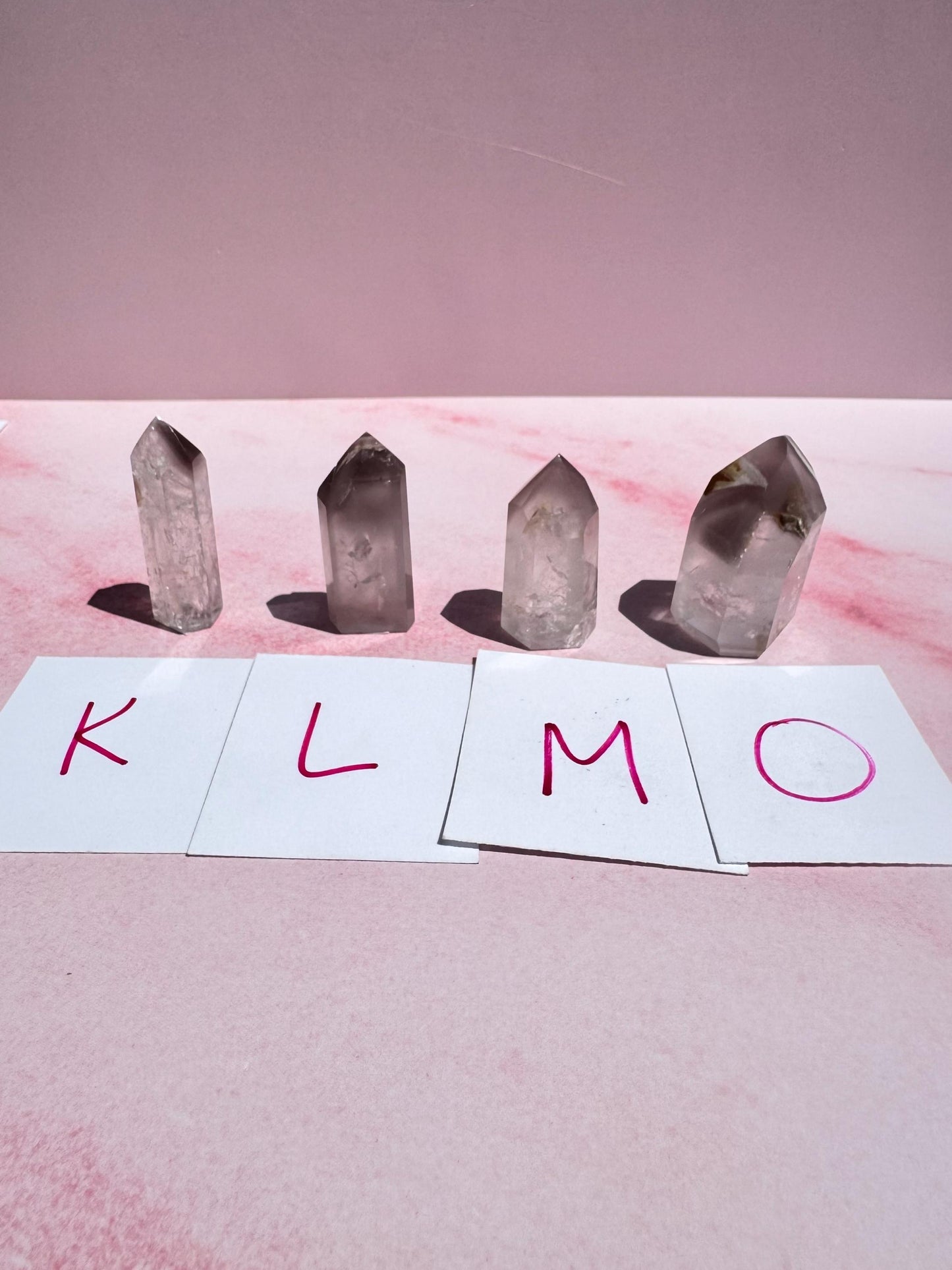 Pink Lithium Quartz Mini Towers from Brazil; Beautiful Pink Crystal Stones